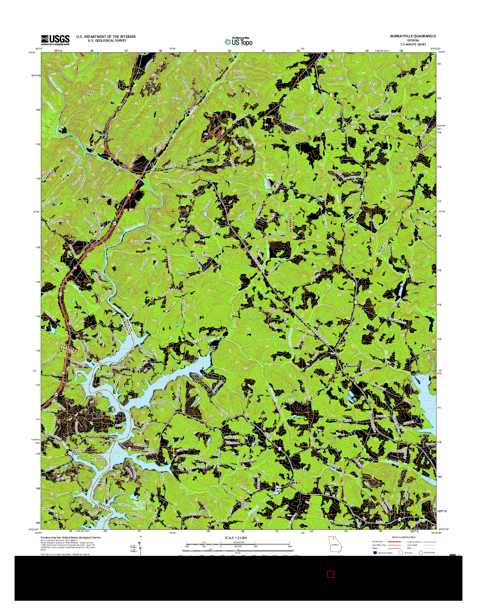 USGS US TOPO 7.5-MINUTE MAP FOR MURRAYVILLE, GA 2017