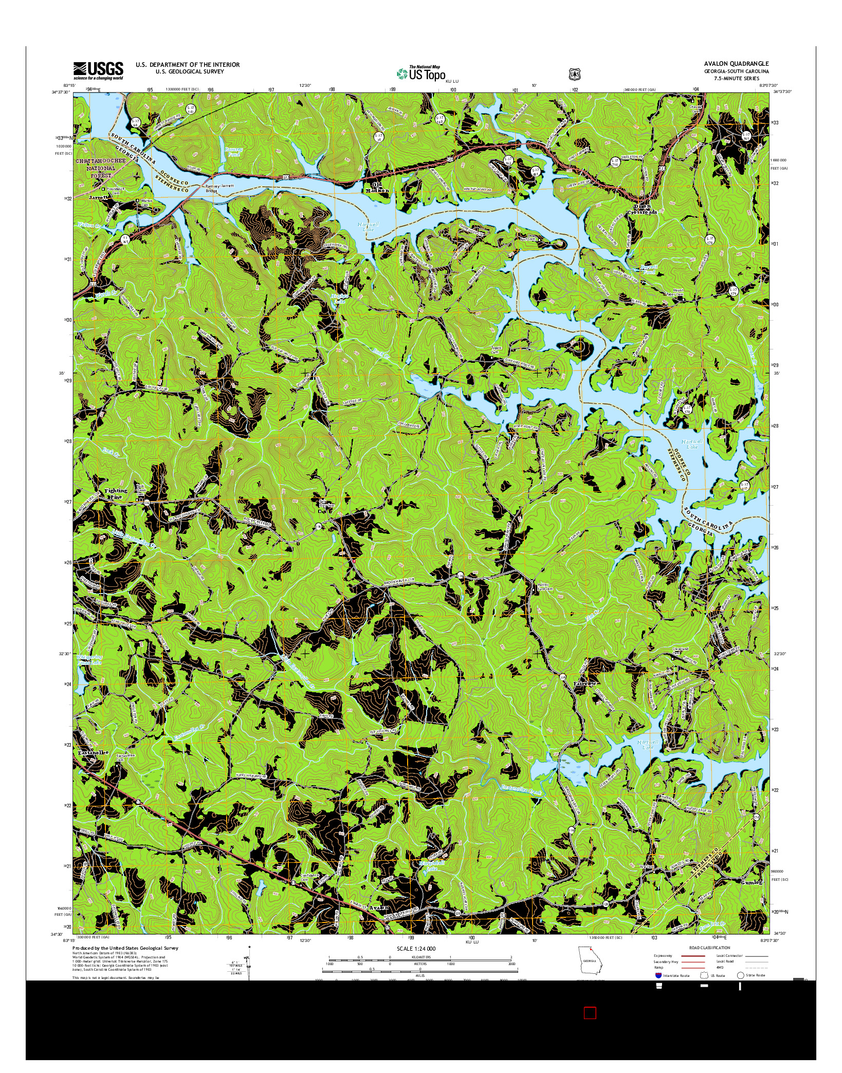 USGS US TOPO 7.5-MINUTE MAP FOR AVALON, GA-SC 2017