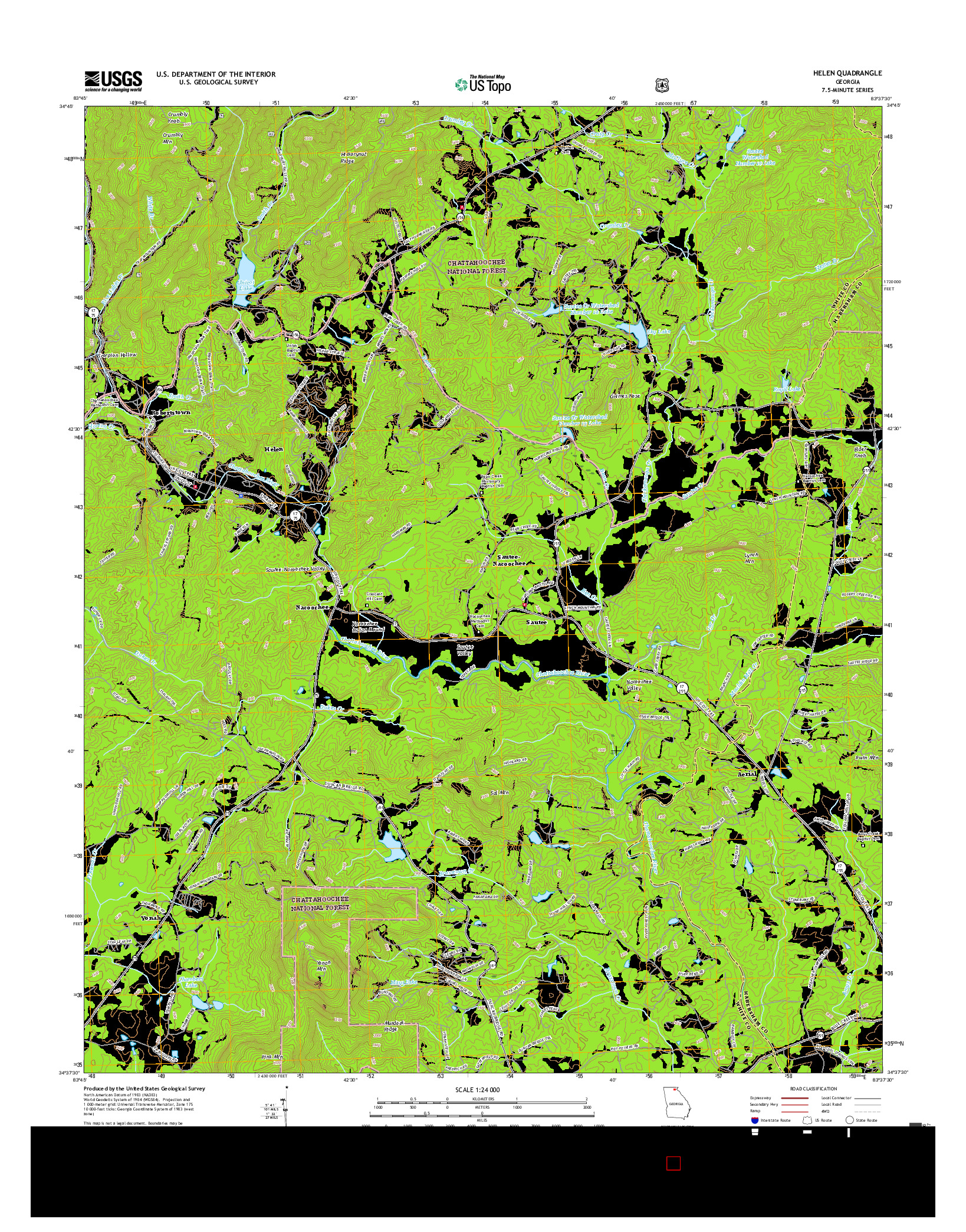 USGS US TOPO 7.5-MINUTE MAP FOR HELEN, GA 2017