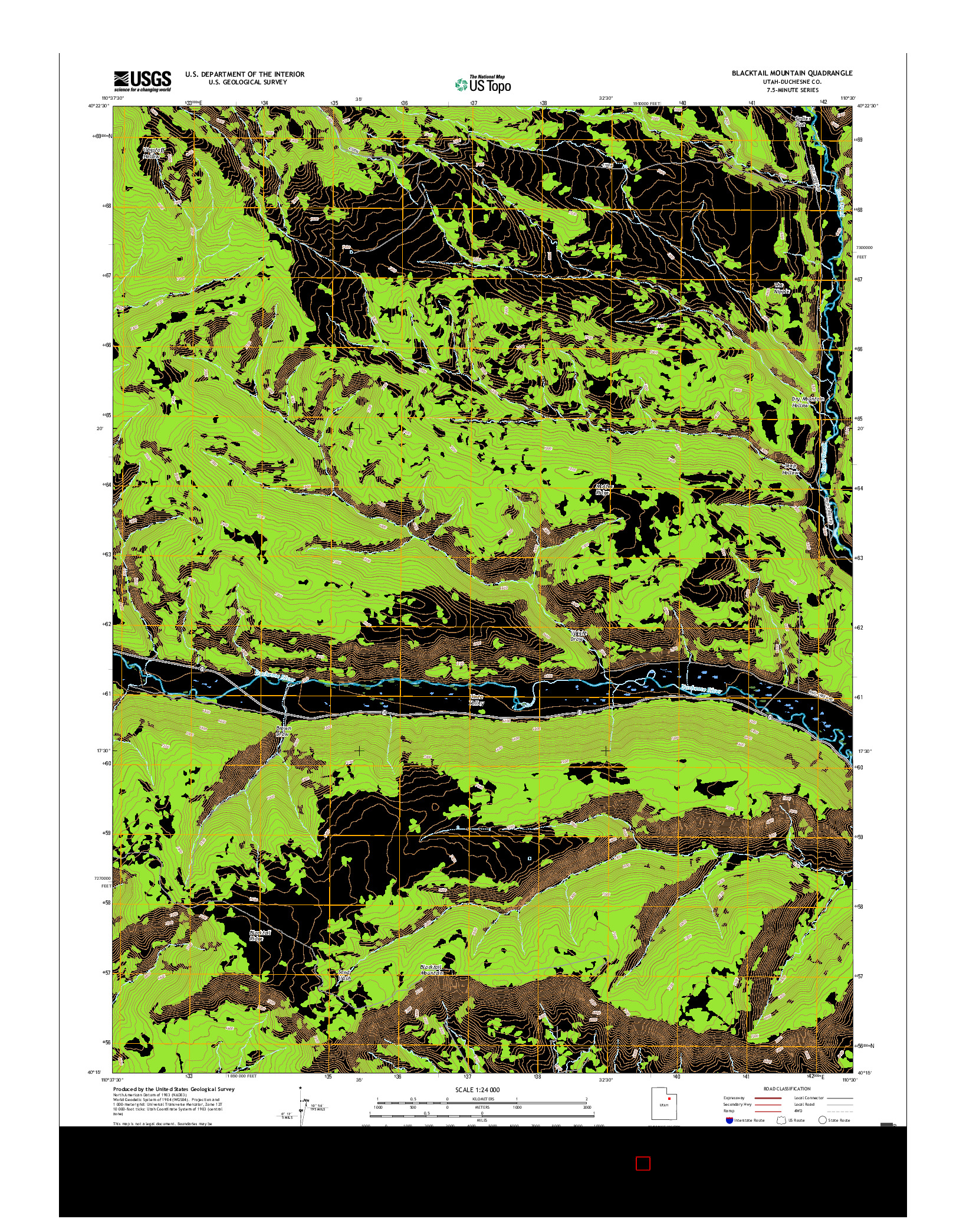 USGS US TOPO 7.5-MINUTE MAP FOR BLACKTAIL MOUNTAIN, UT 2017