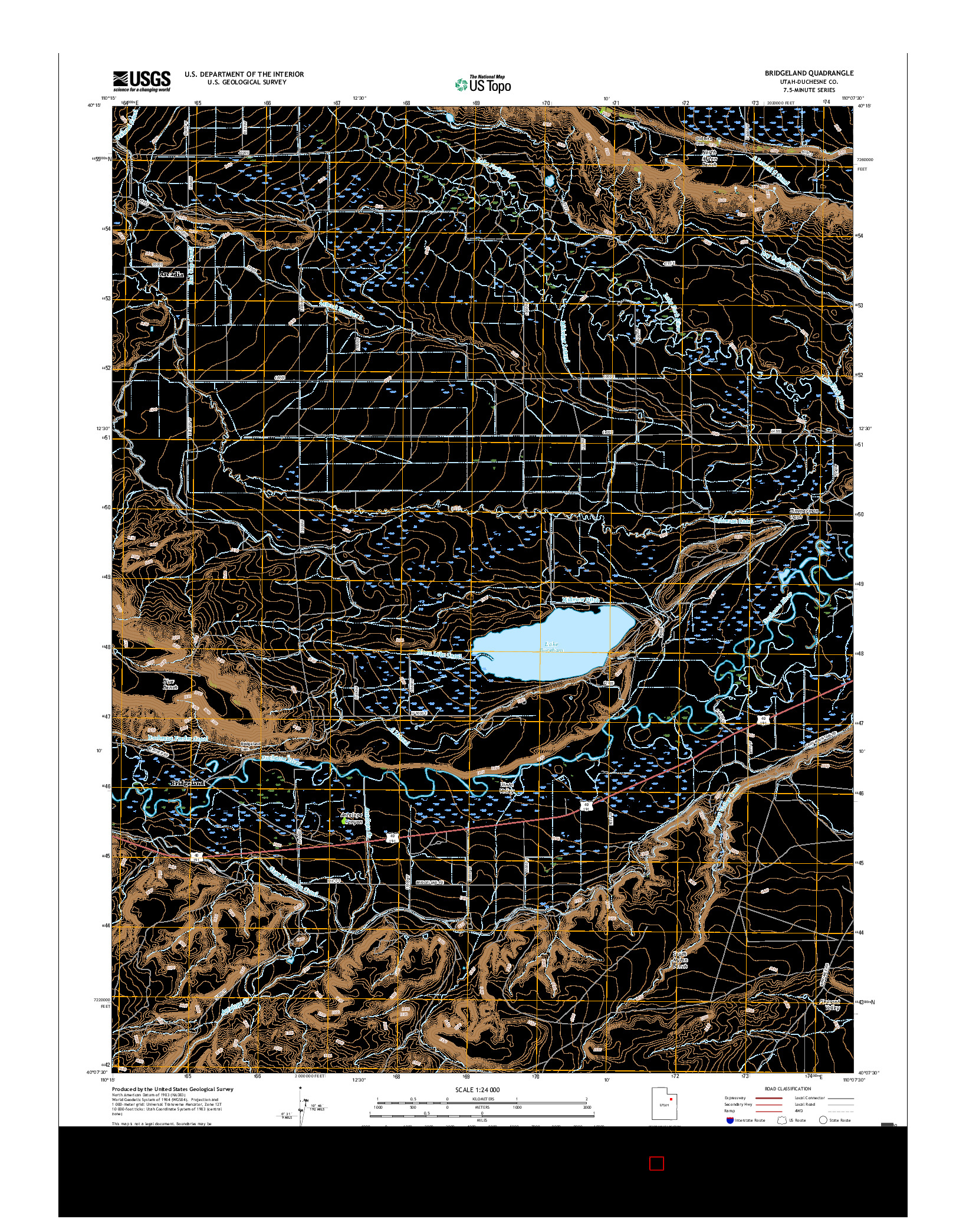 USGS US TOPO 7.5-MINUTE MAP FOR BRIDGELAND, UT 2017