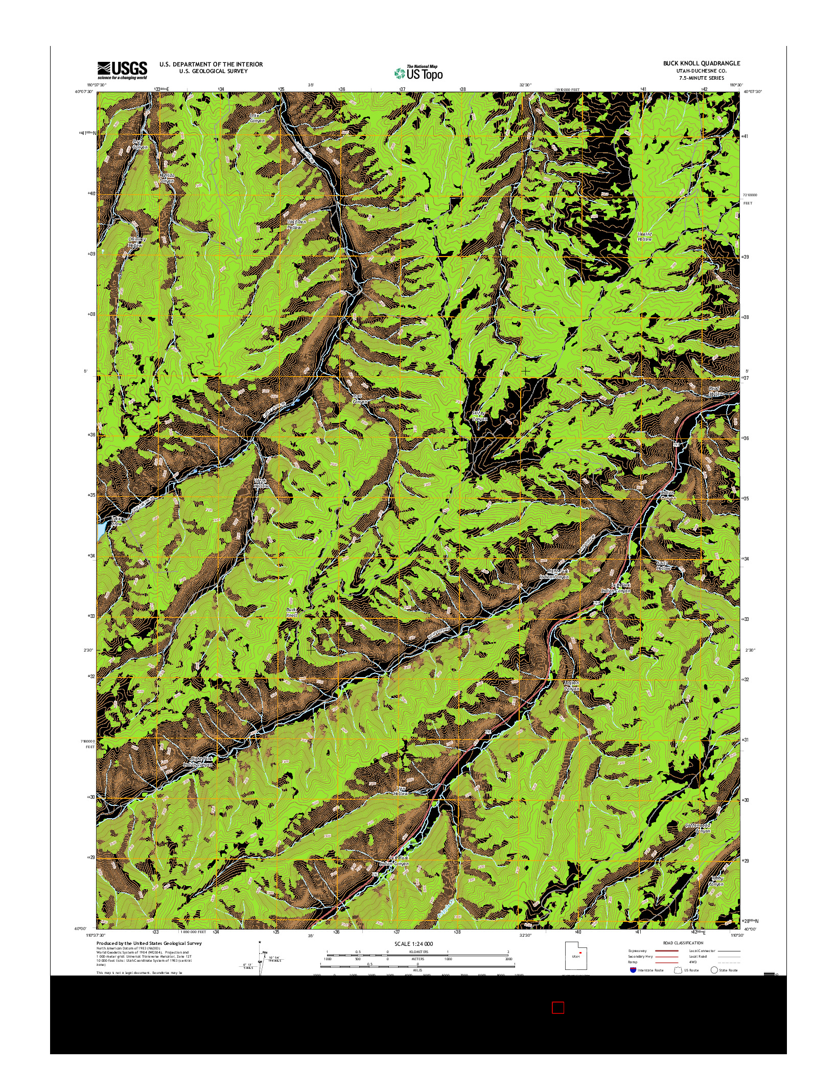 USGS US TOPO 7.5-MINUTE MAP FOR BUCK KNOLL, UT 2017