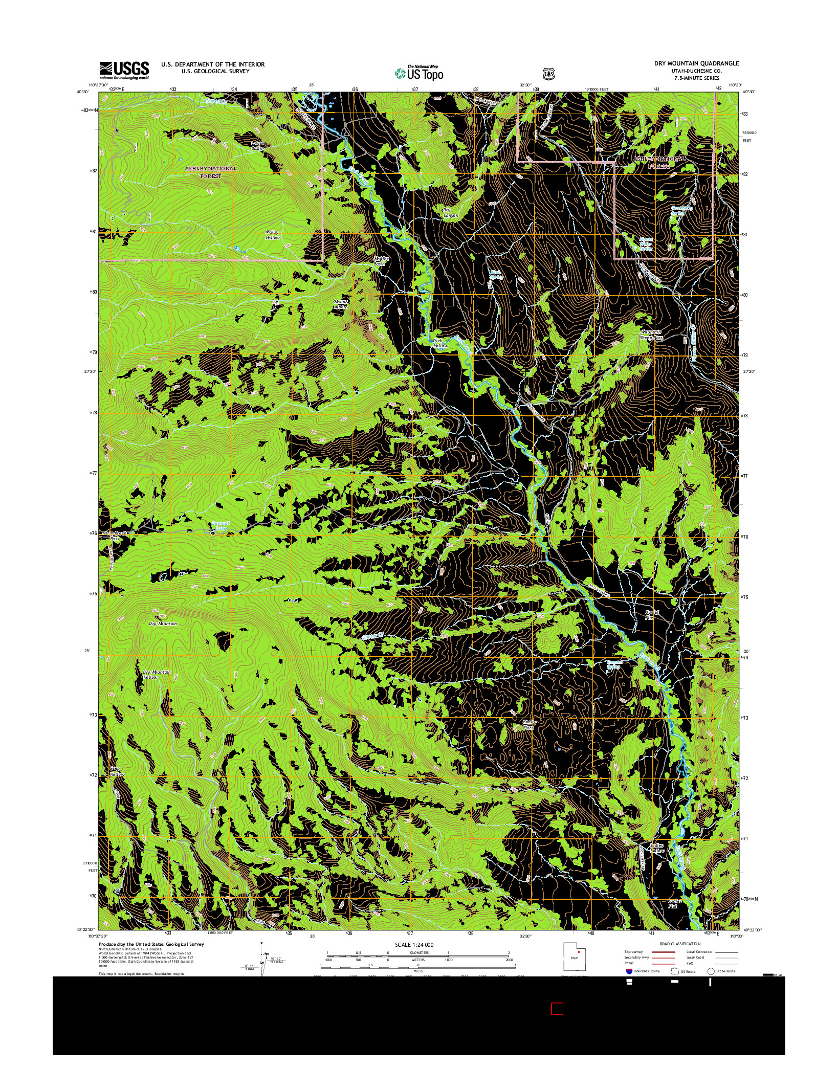 USGS US TOPO 7.5-MINUTE MAP FOR DRY MOUNTAIN, UT 2017