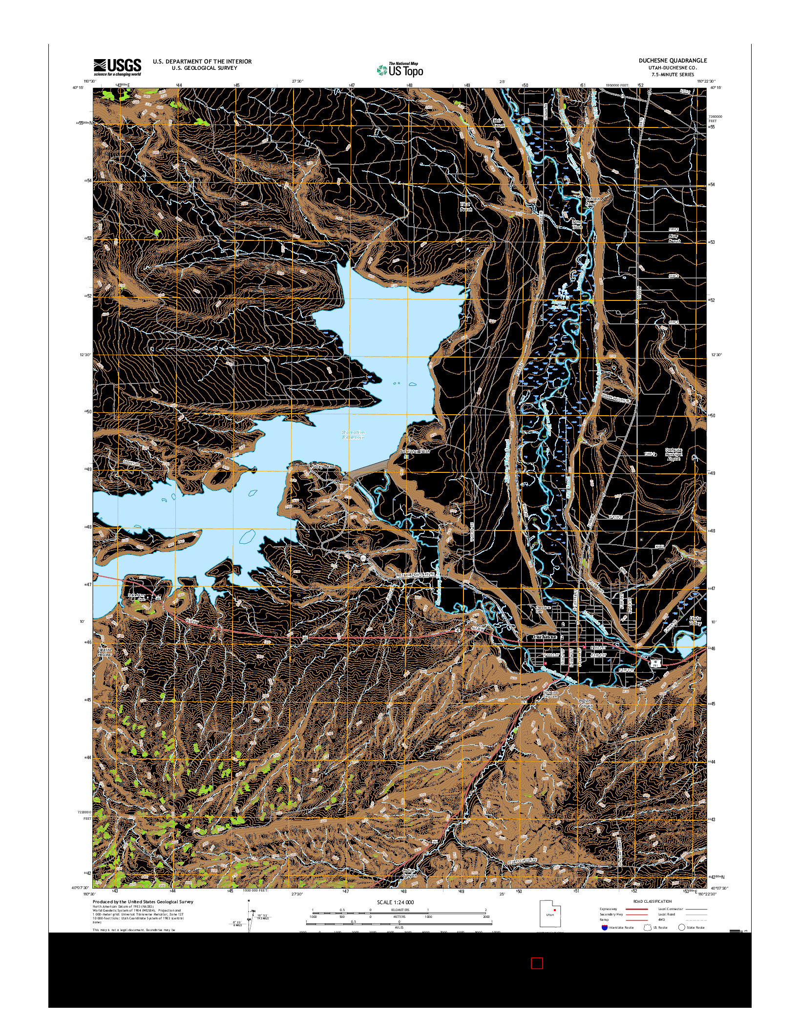 USGS US TOPO 7.5-MINUTE MAP FOR DUCHESNE, UT 2017