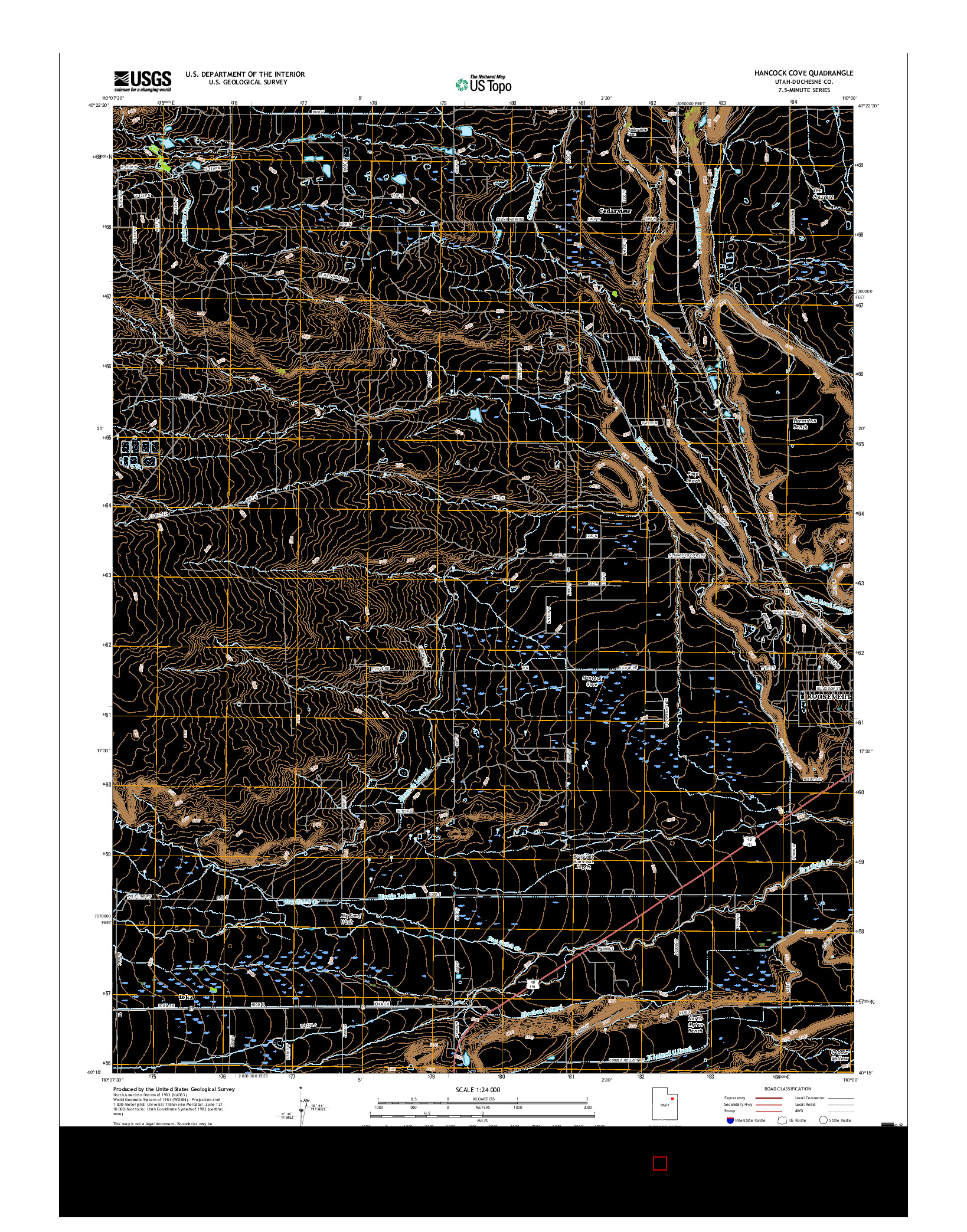 USGS US TOPO 7.5-MINUTE MAP FOR HANCOCK COVE, UT 2017