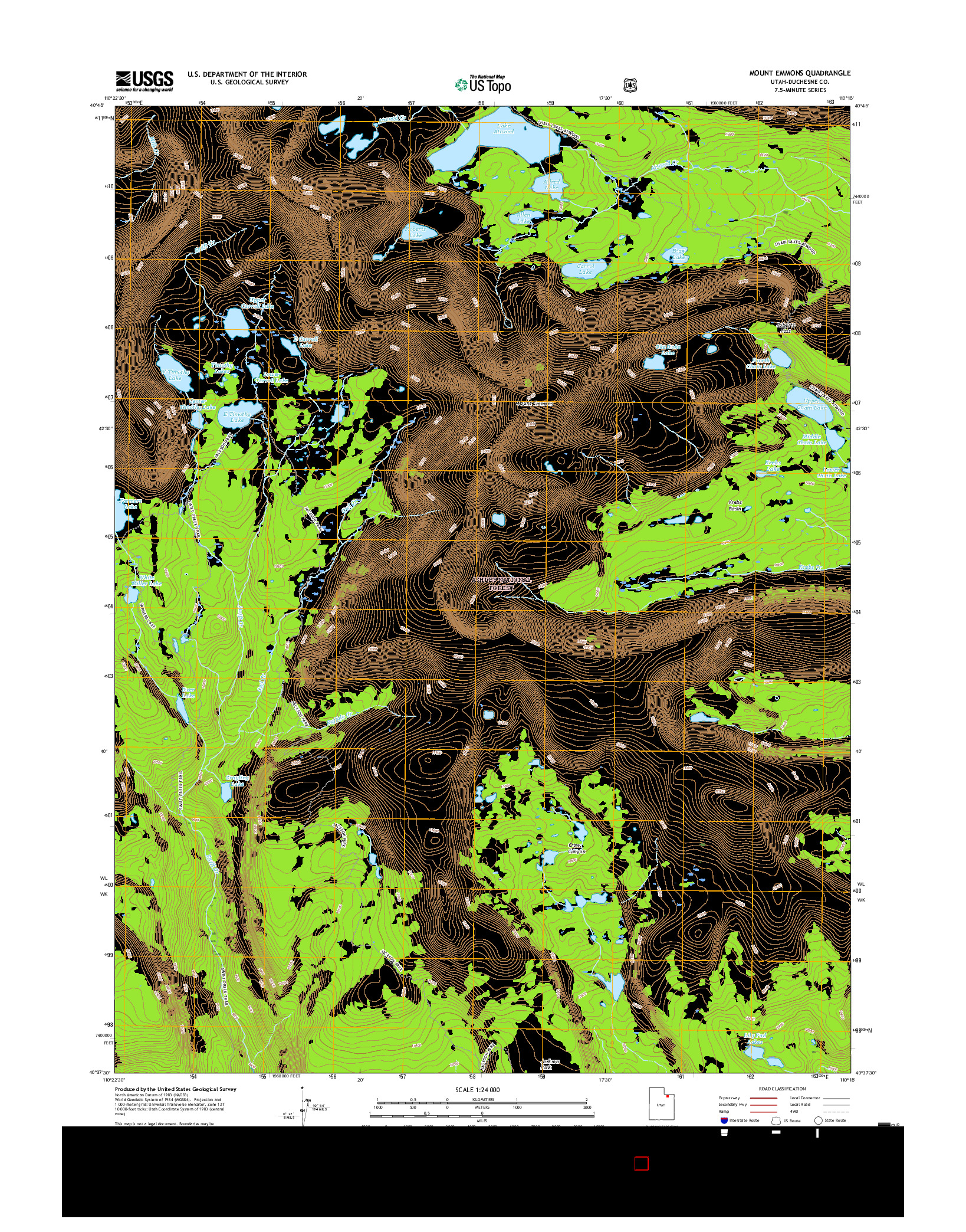 USGS US TOPO 7.5-MINUTE MAP FOR MOUNT EMMONS, UT 2017