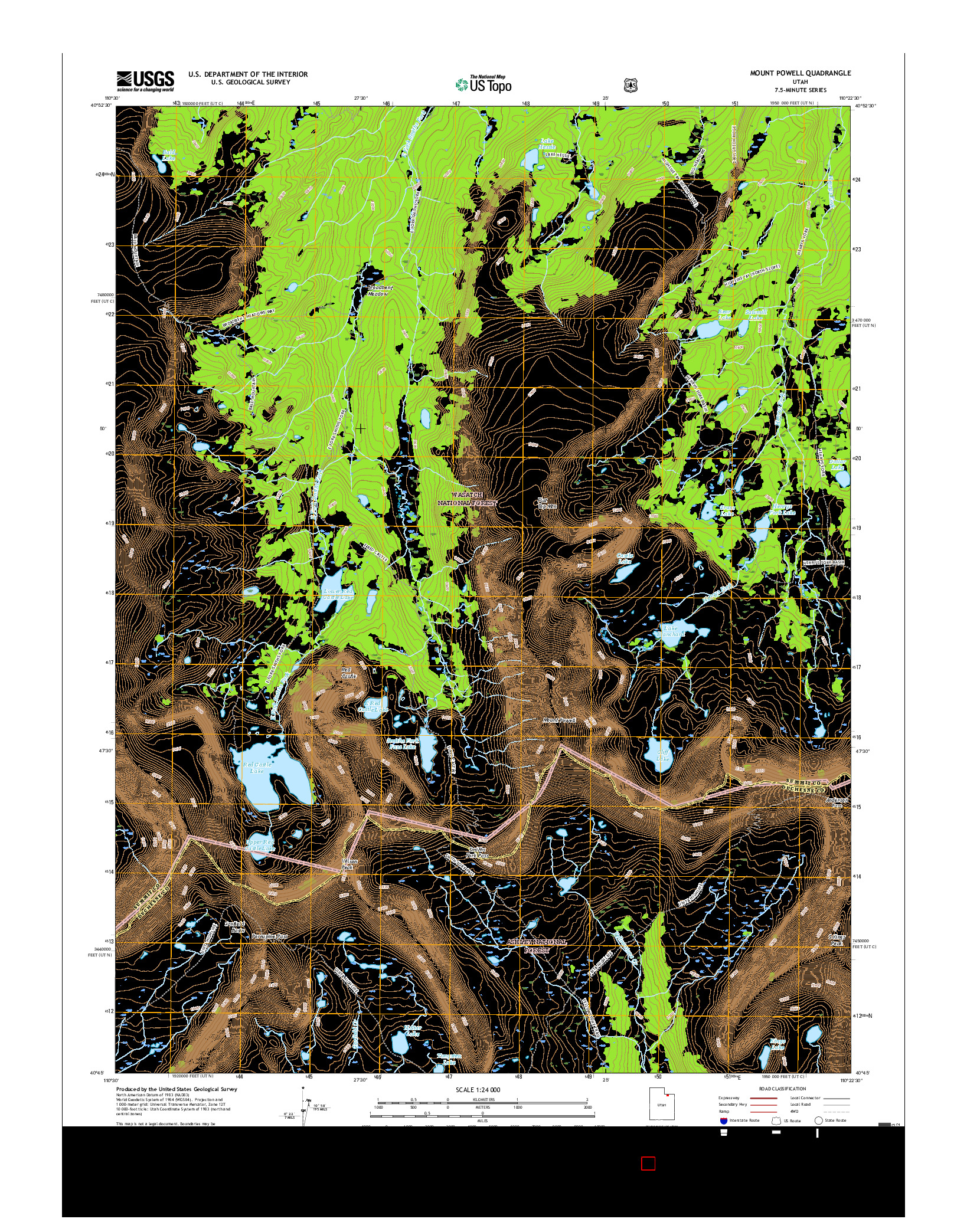 USGS US TOPO 7.5-MINUTE MAP FOR MOUNT POWELL, UT 2017