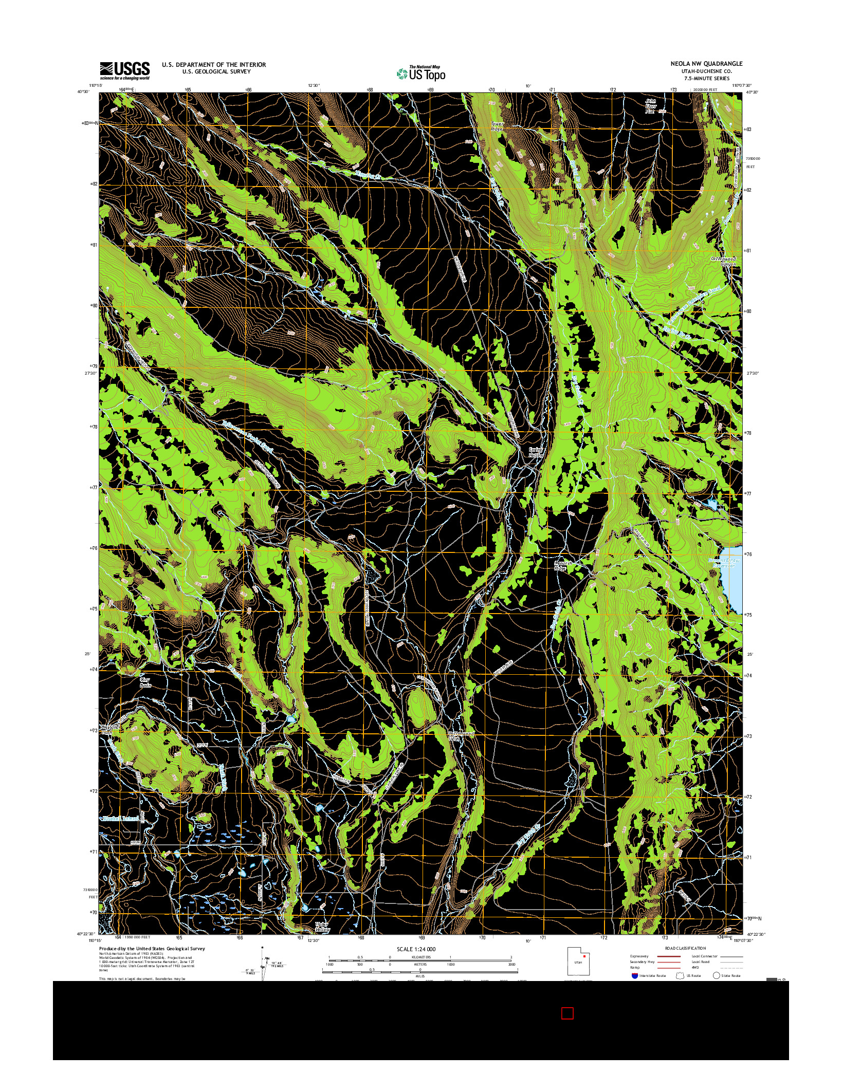 USGS US TOPO 7.5-MINUTE MAP FOR NEOLA NW, UT 2017