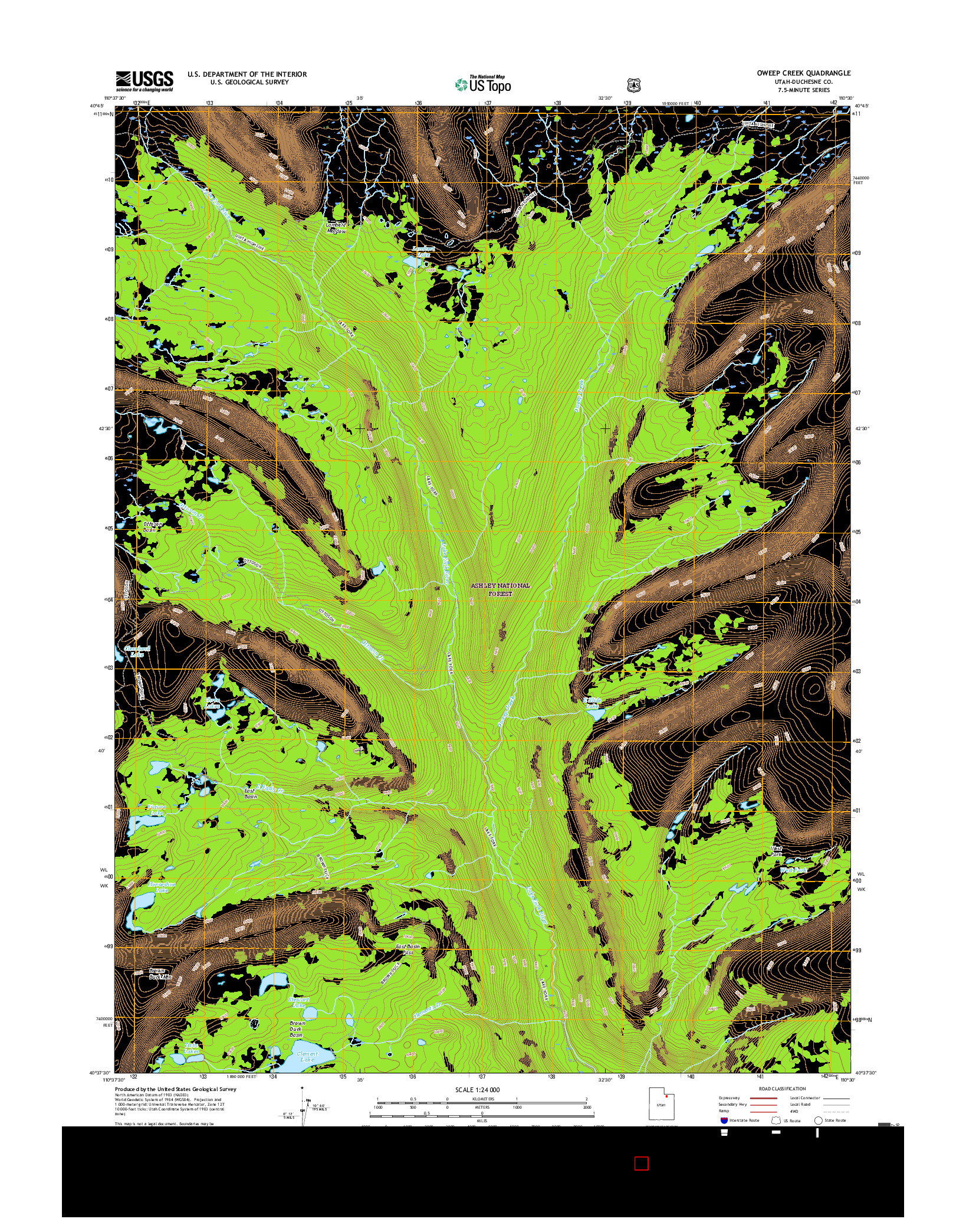 USGS US TOPO 7.5-MINUTE MAP FOR OWEEP CREEK, UT 2017