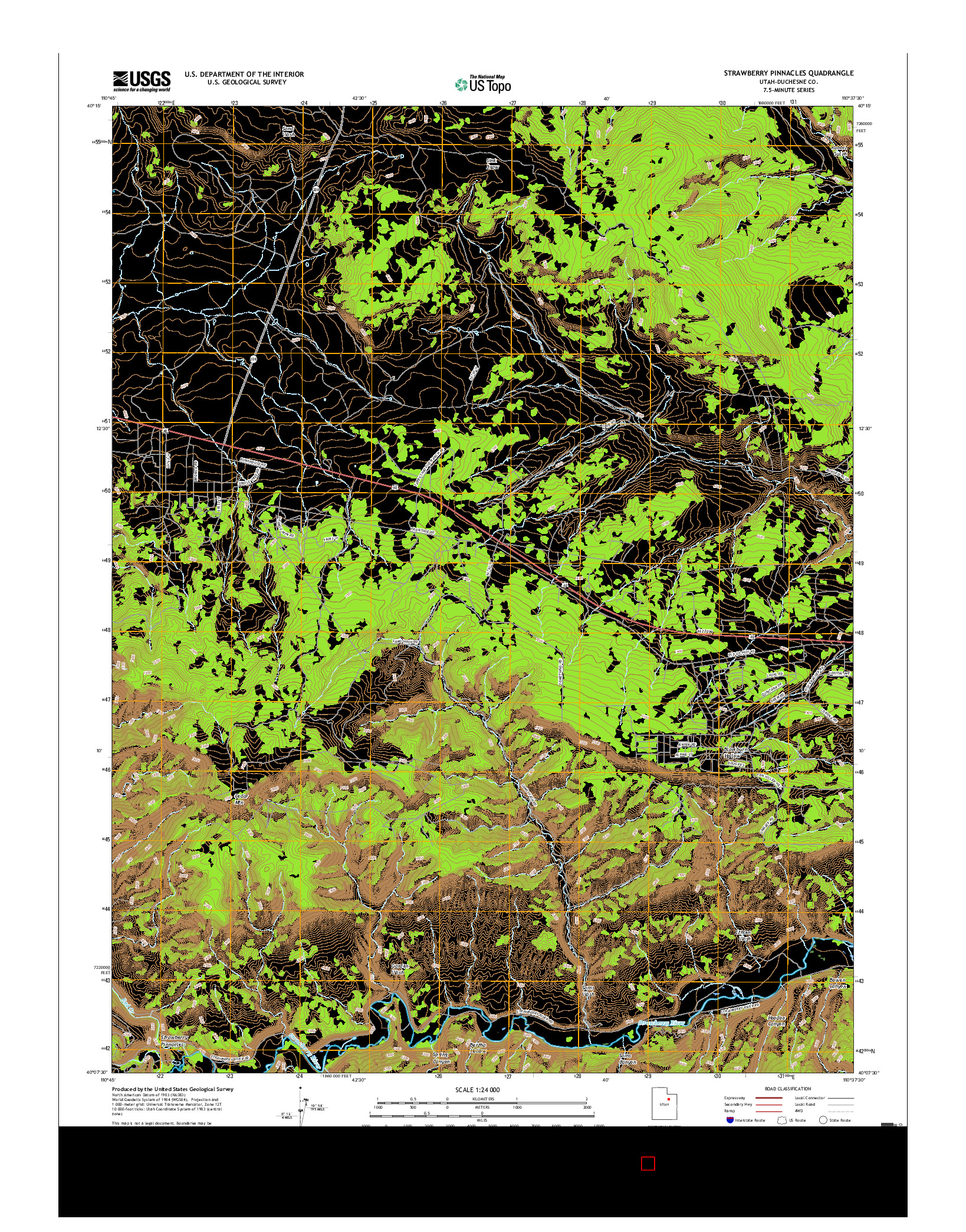 USGS US TOPO 7.5-MINUTE MAP FOR STRAWBERRY PINNACLES, UT 2017