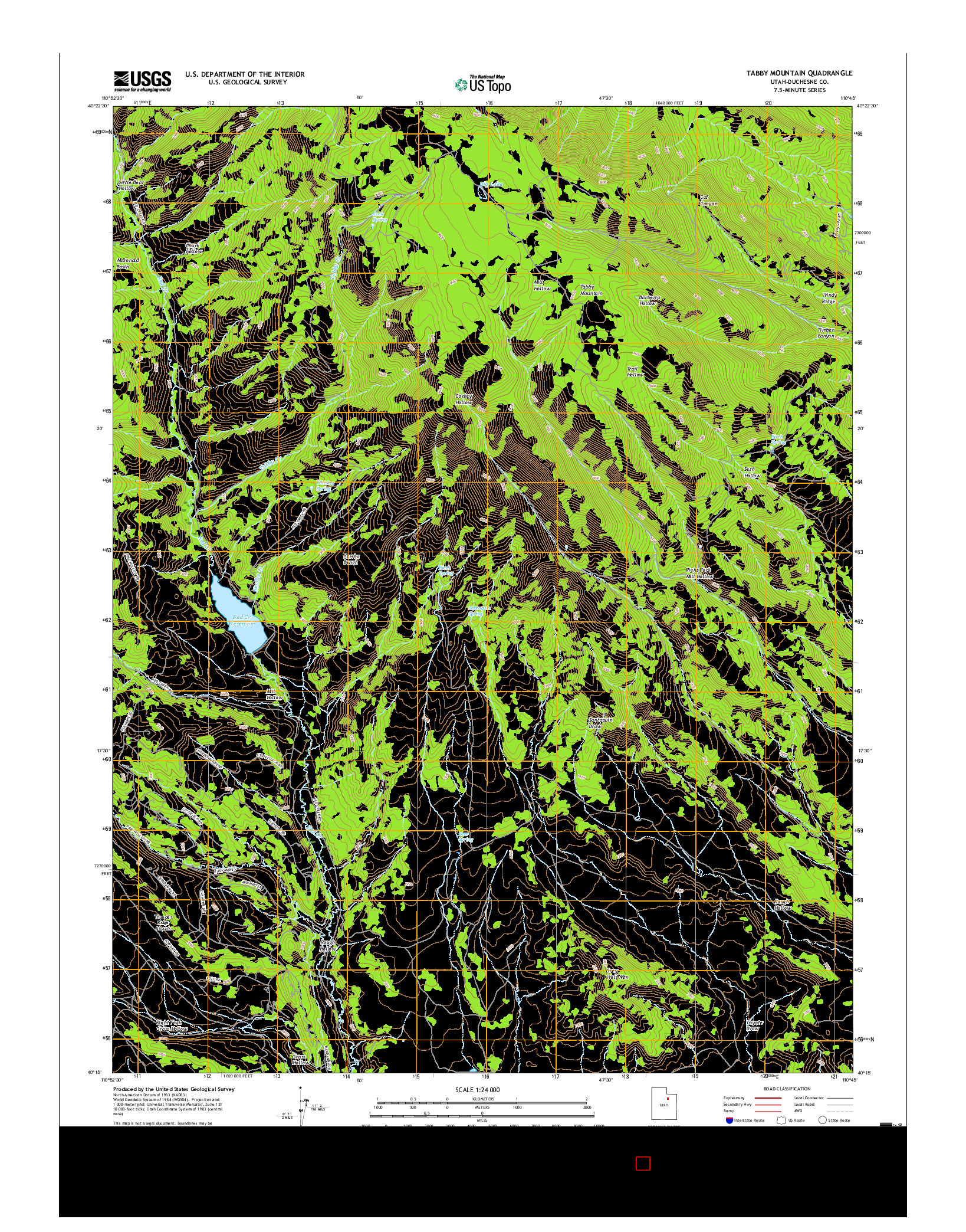 USGS US TOPO 7.5-MINUTE MAP FOR TABBY MOUNTAIN, UT 2017
