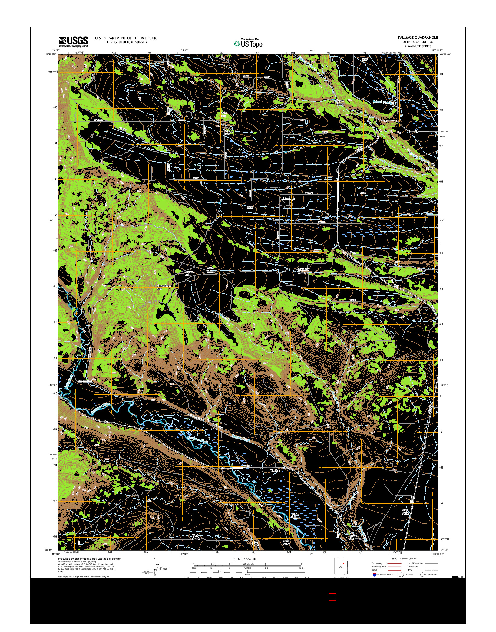 USGS US TOPO 7.5-MINUTE MAP FOR TALMAGE, UT 2017