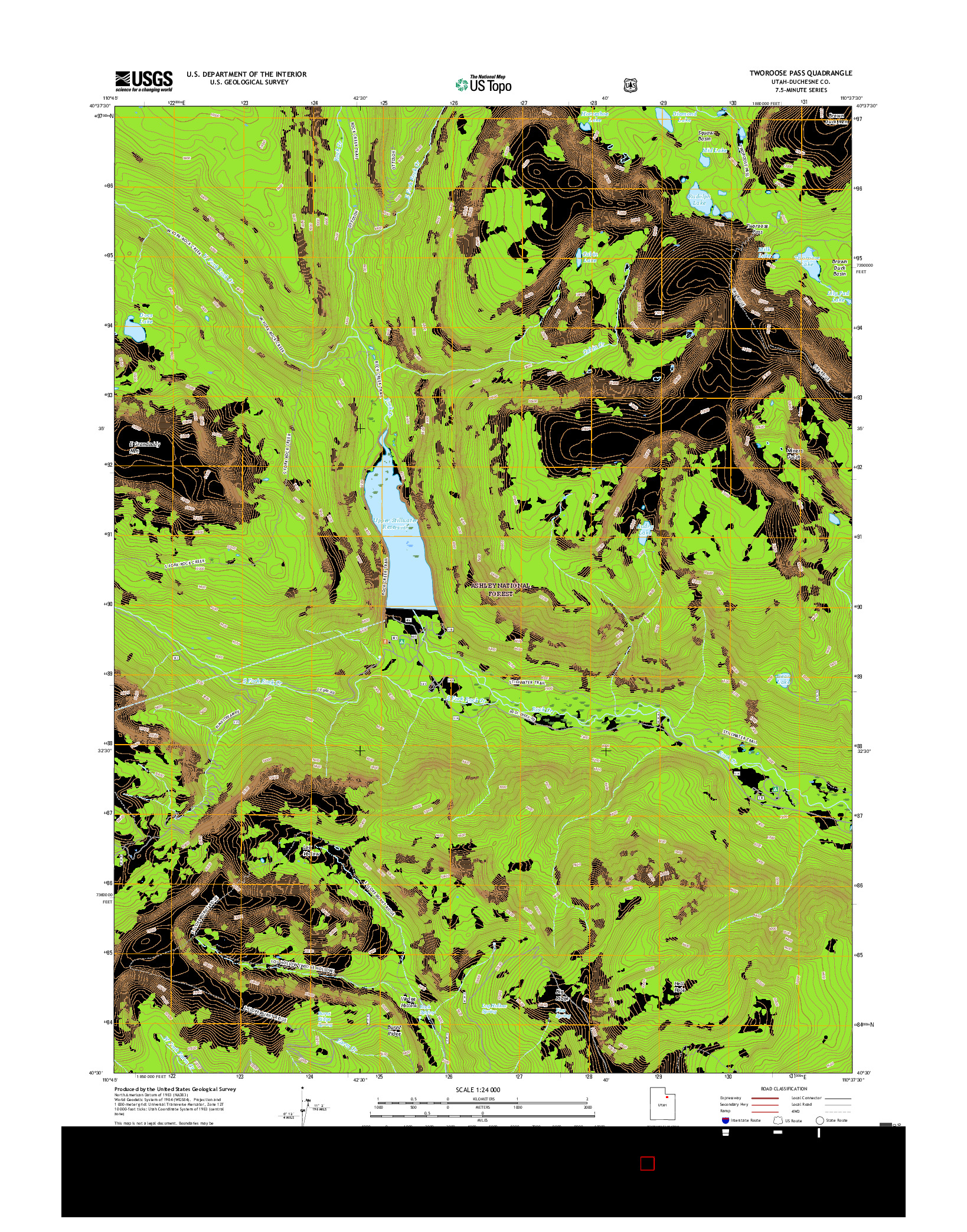 USGS US TOPO 7.5-MINUTE MAP FOR TWOROOSE PASS, UT 2017