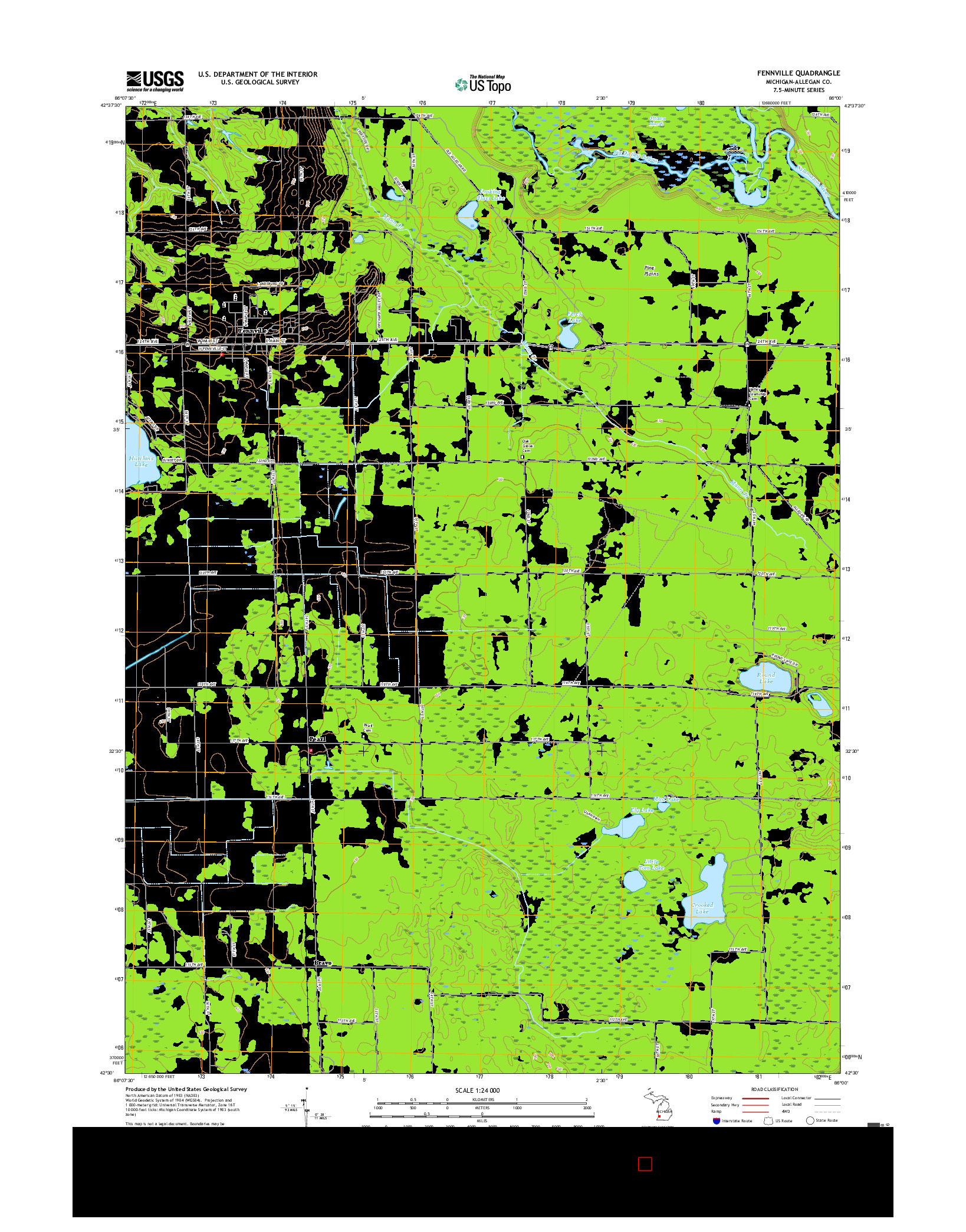 USGS US TOPO 7.5-MINUTE MAP FOR FENNVILLE, MI 2017