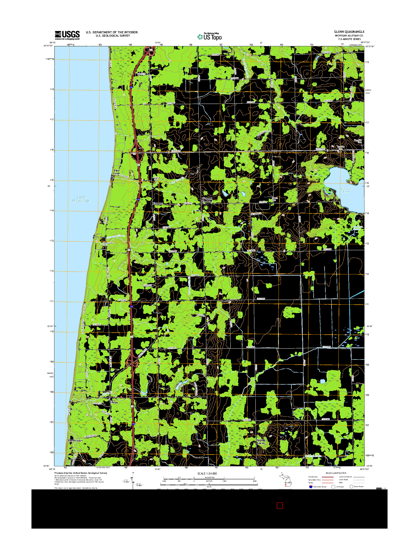 USGS US TOPO 7.5-MINUTE MAP FOR GLENN, MI 2017