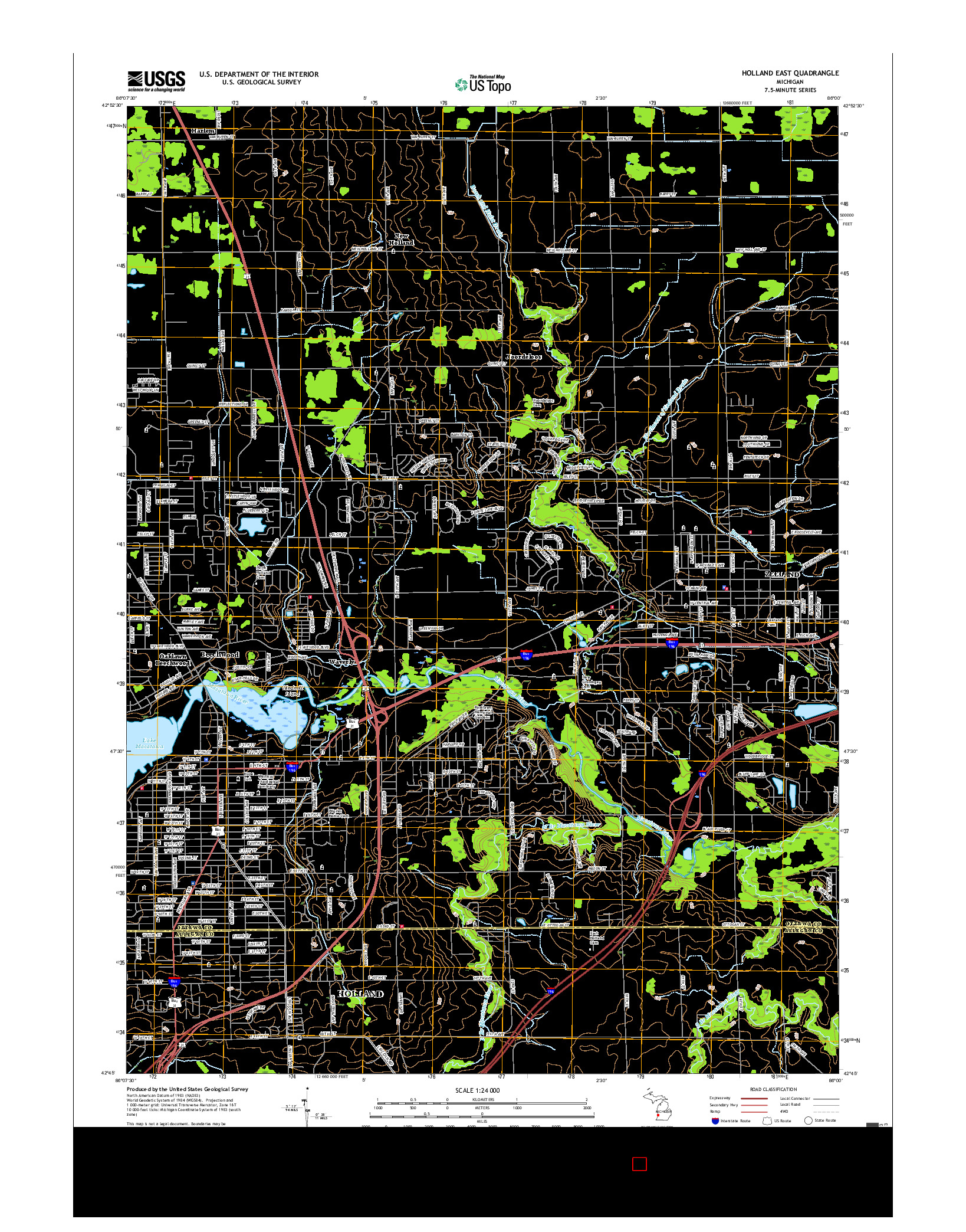 USGS US TOPO 7.5-MINUTE MAP FOR HOLLAND EAST, MI 2017