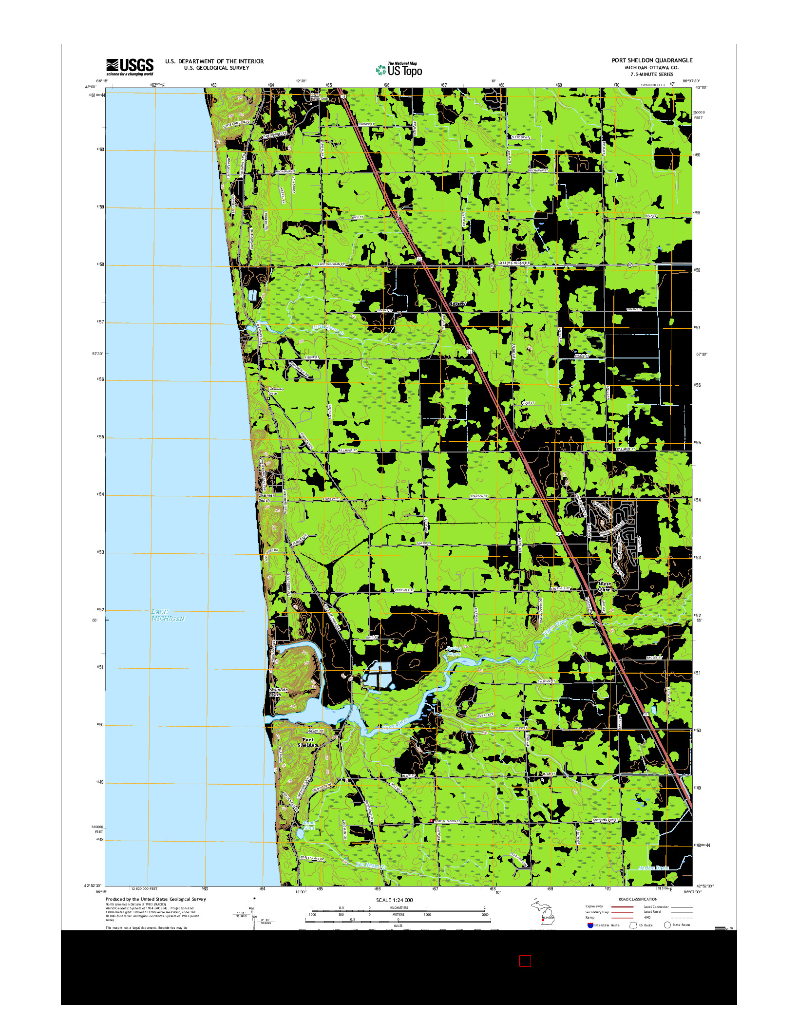 USGS US TOPO 7.5-MINUTE MAP FOR PORT SHELDON, MI 2017