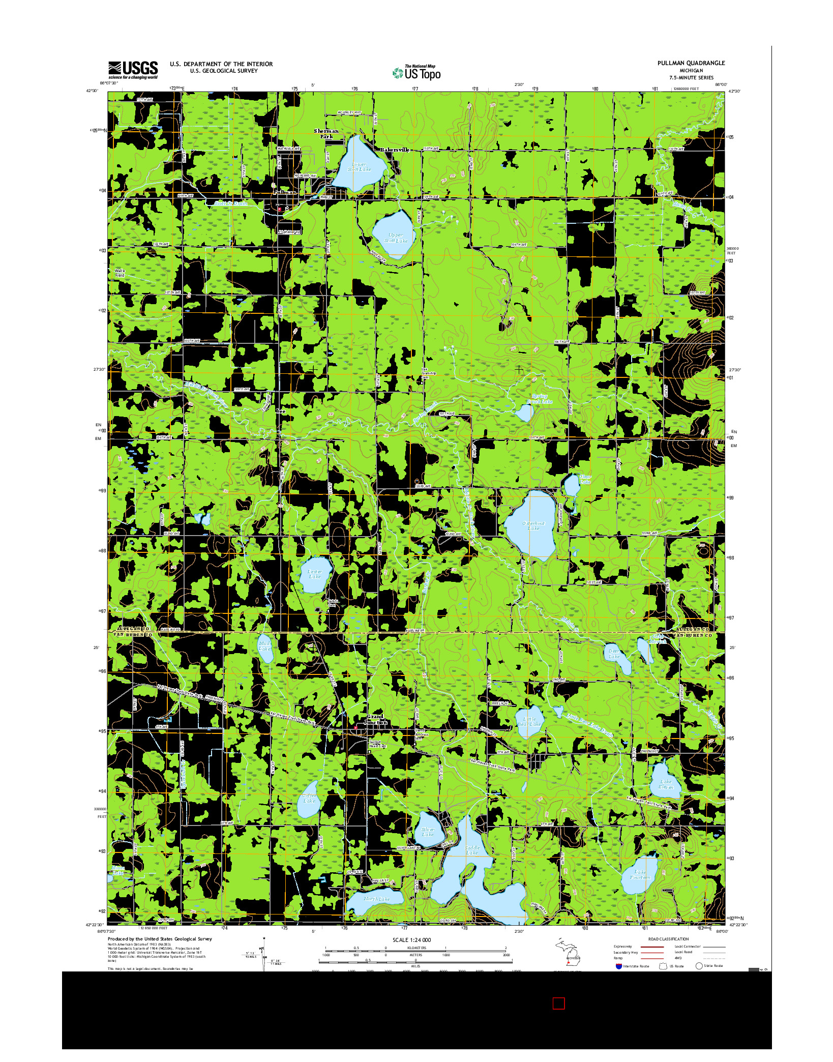 USGS US TOPO 7.5-MINUTE MAP FOR PULLMAN, MI 2017