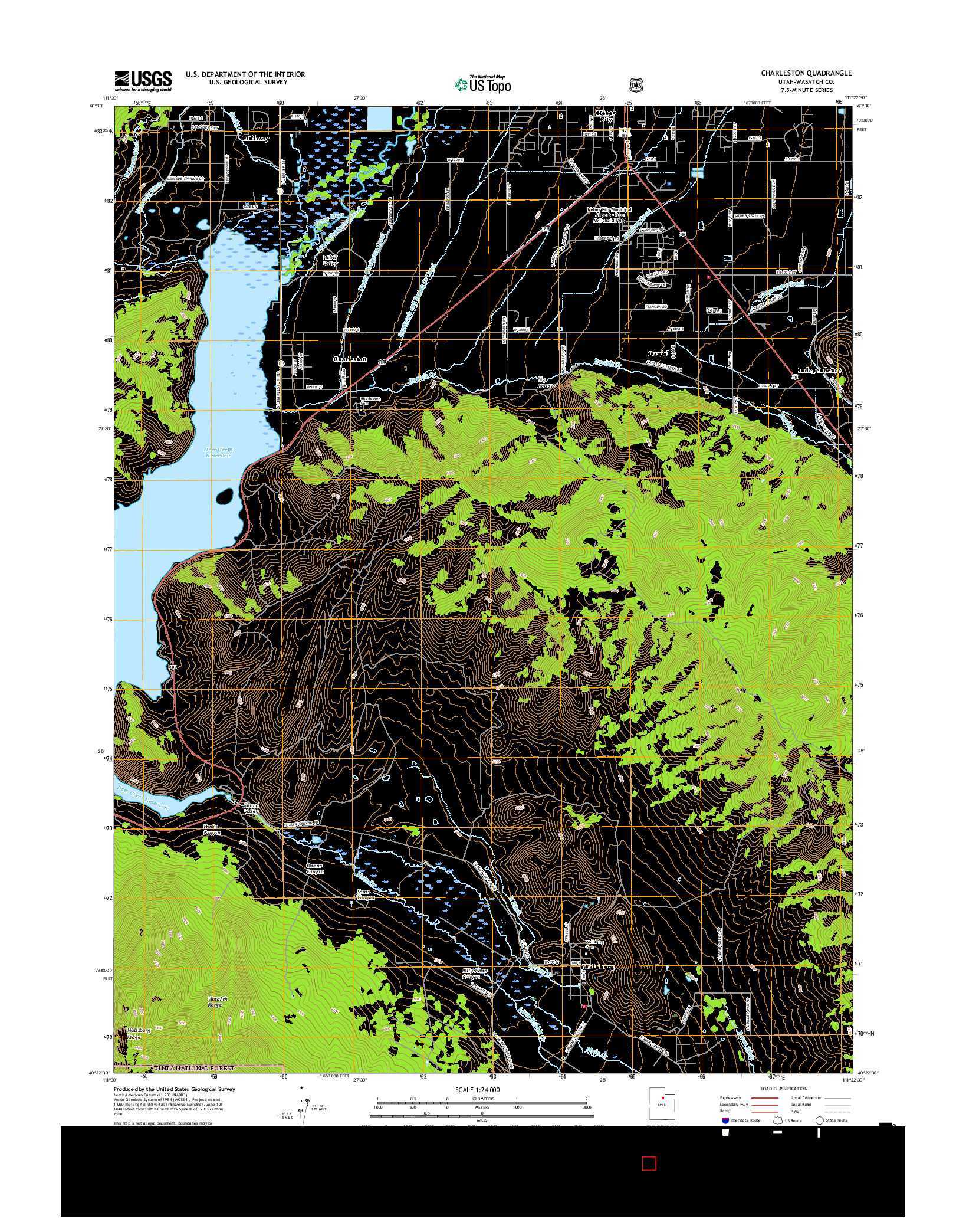 USGS US TOPO 7.5-MINUTE MAP FOR CHARLESTON, UT 2017
