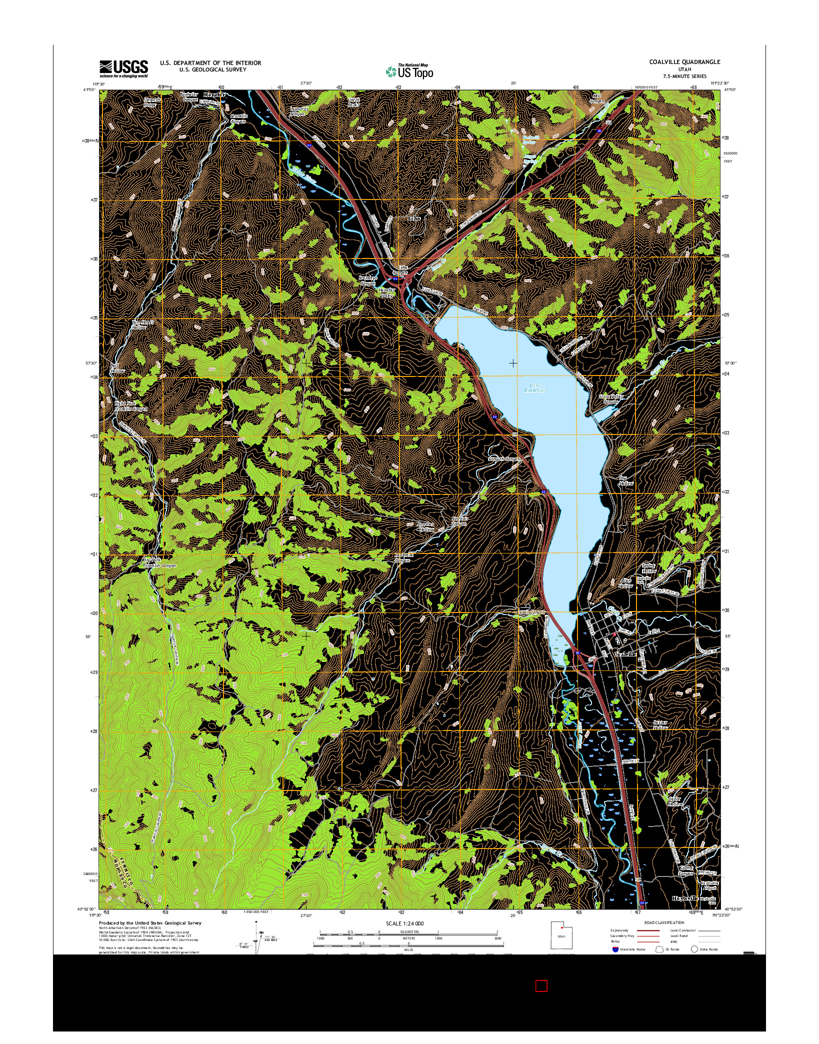 USGS US TOPO 7.5-MINUTE MAP FOR COALVILLE, UT 2017