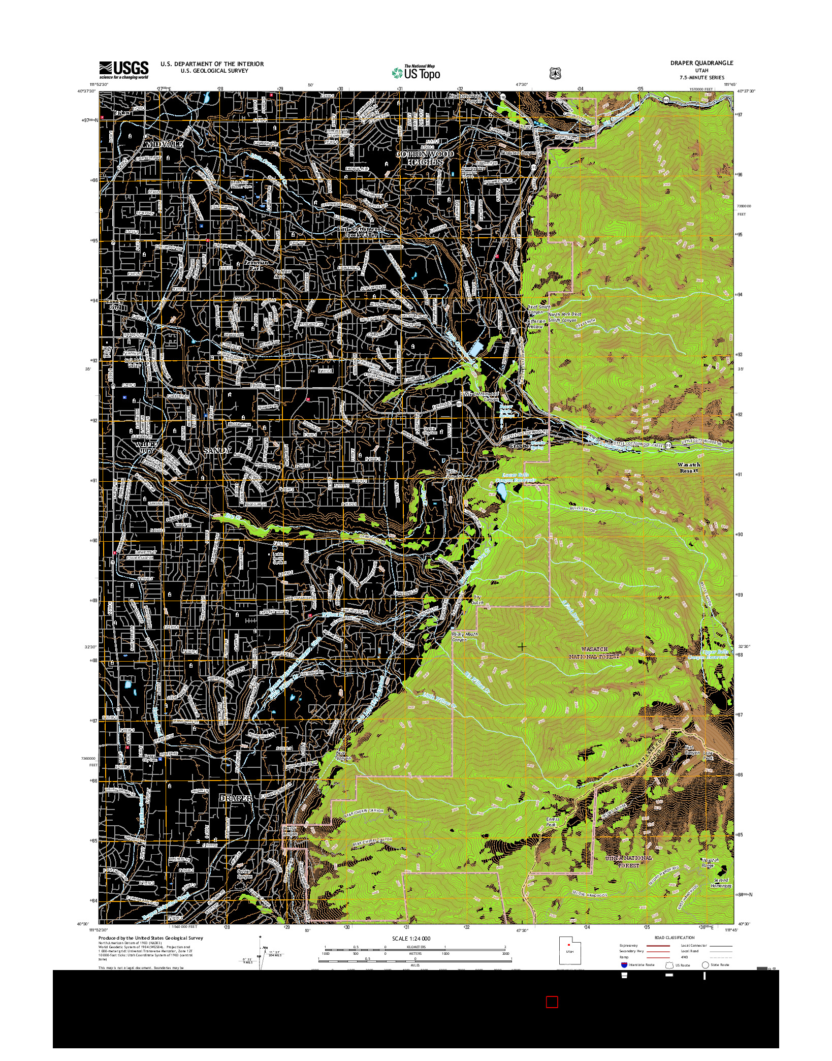 USGS US TOPO 7.5-MINUTE MAP FOR DRAPER, UT 2017