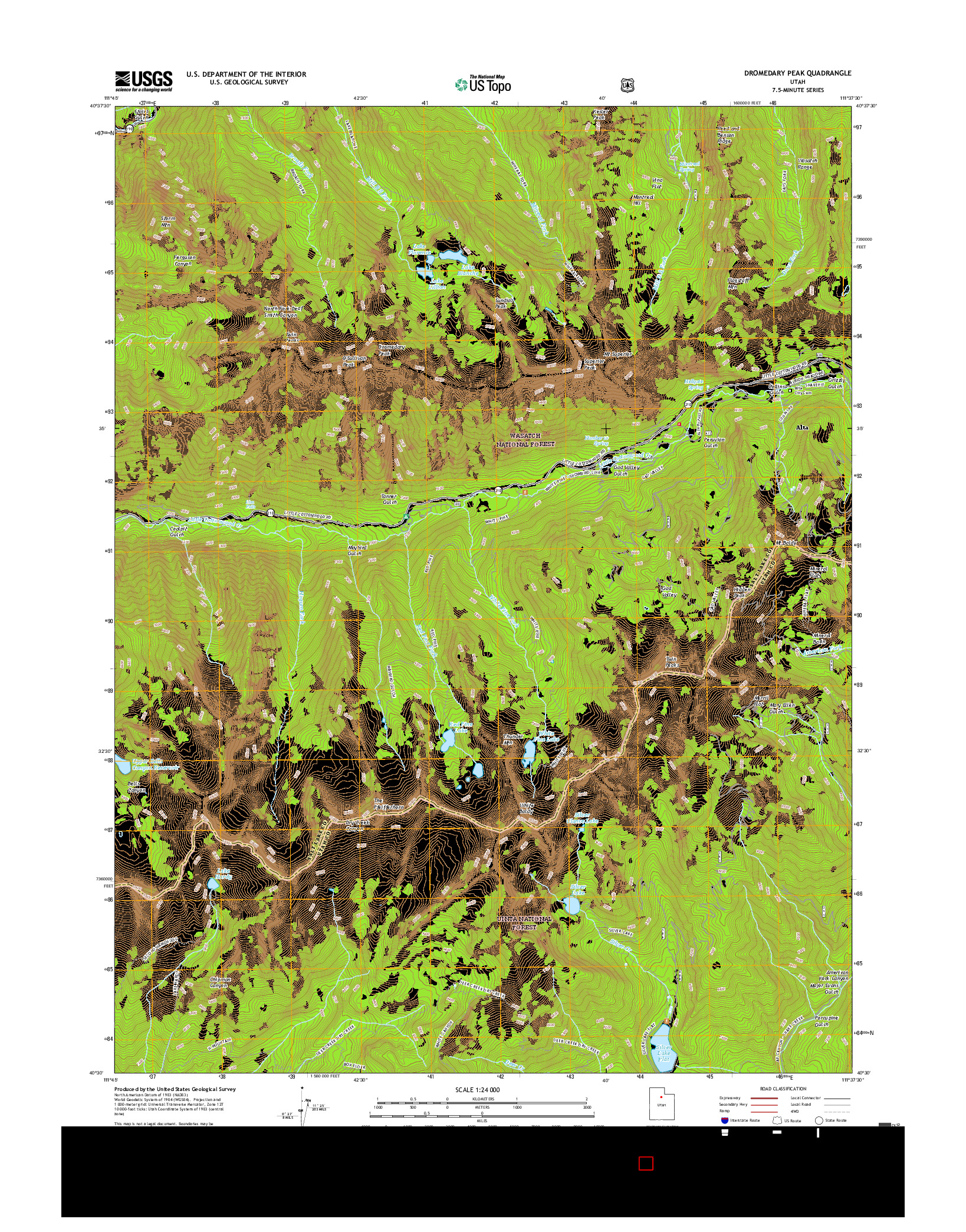 USGS US TOPO 7.5-MINUTE MAP FOR DROMEDARY PEAK, UT 2017