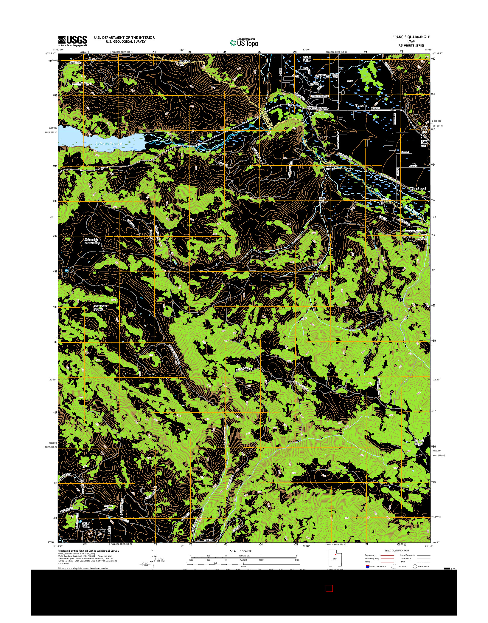 USGS US TOPO 7.5-MINUTE MAP FOR FRANCIS, UT 2017
