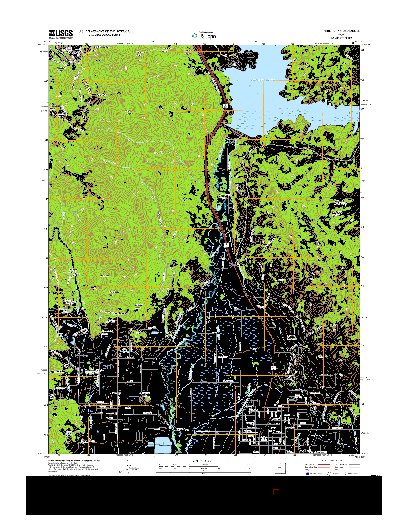 USGS US TOPO 7.5-MINUTE MAP FOR HEBER CITY, UT 2017