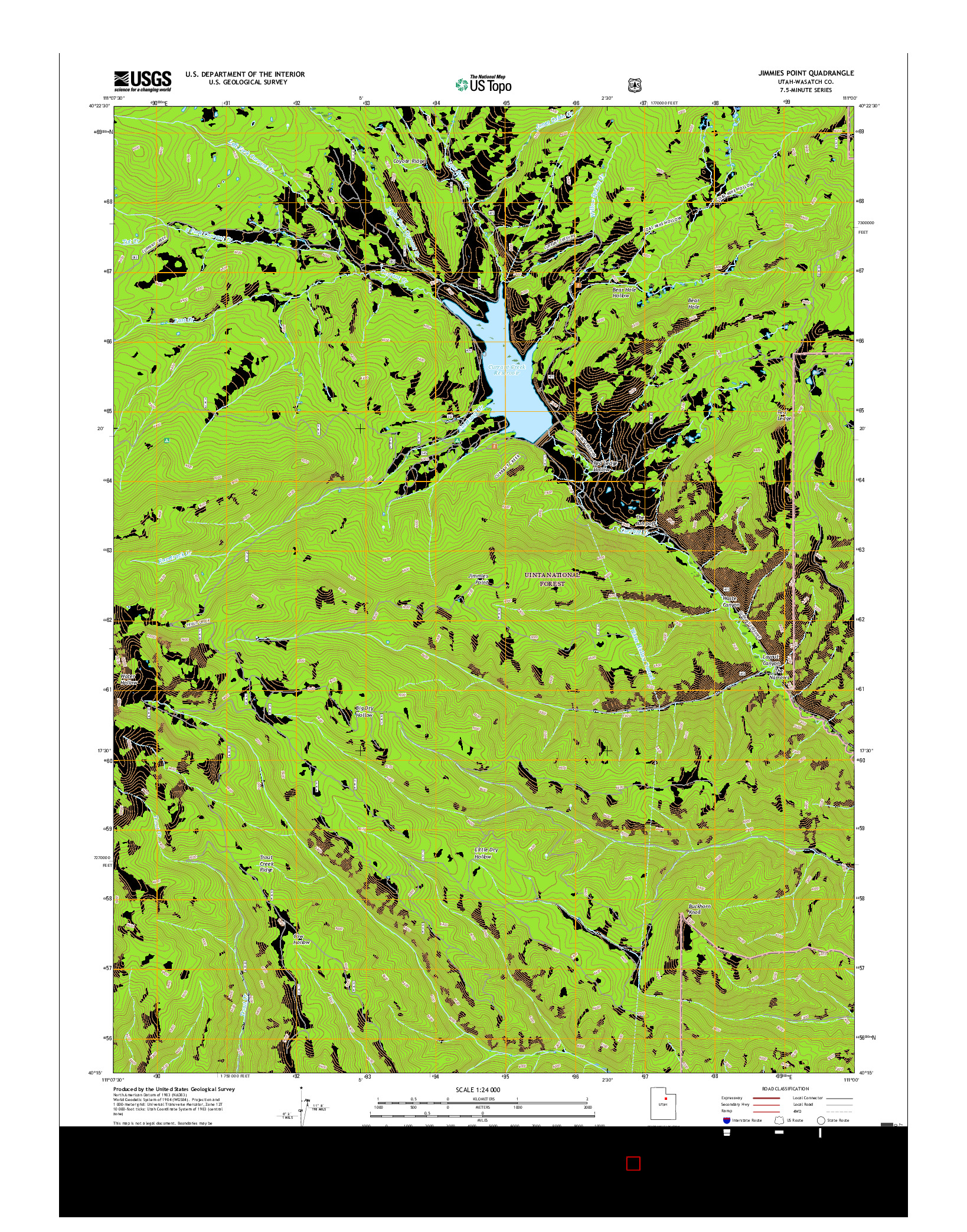 USGS US TOPO 7.5-MINUTE MAP FOR JIMMIES POINT, UT 2017