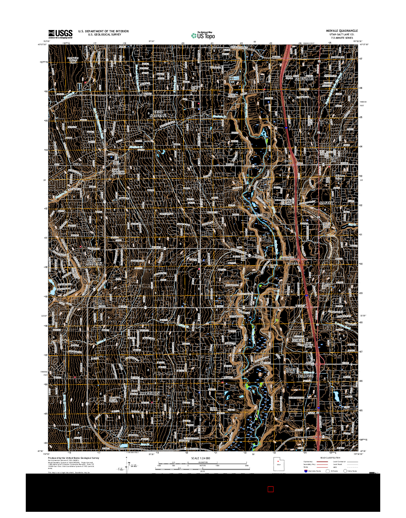 USGS US TOPO 7.5-MINUTE MAP FOR MIDVALE, UT 2017