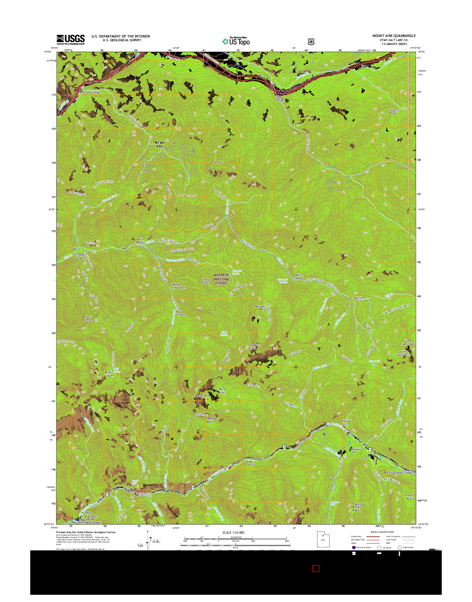 USGS US TOPO 7.5-MINUTE MAP FOR MOUNT AIRE, UT 2017