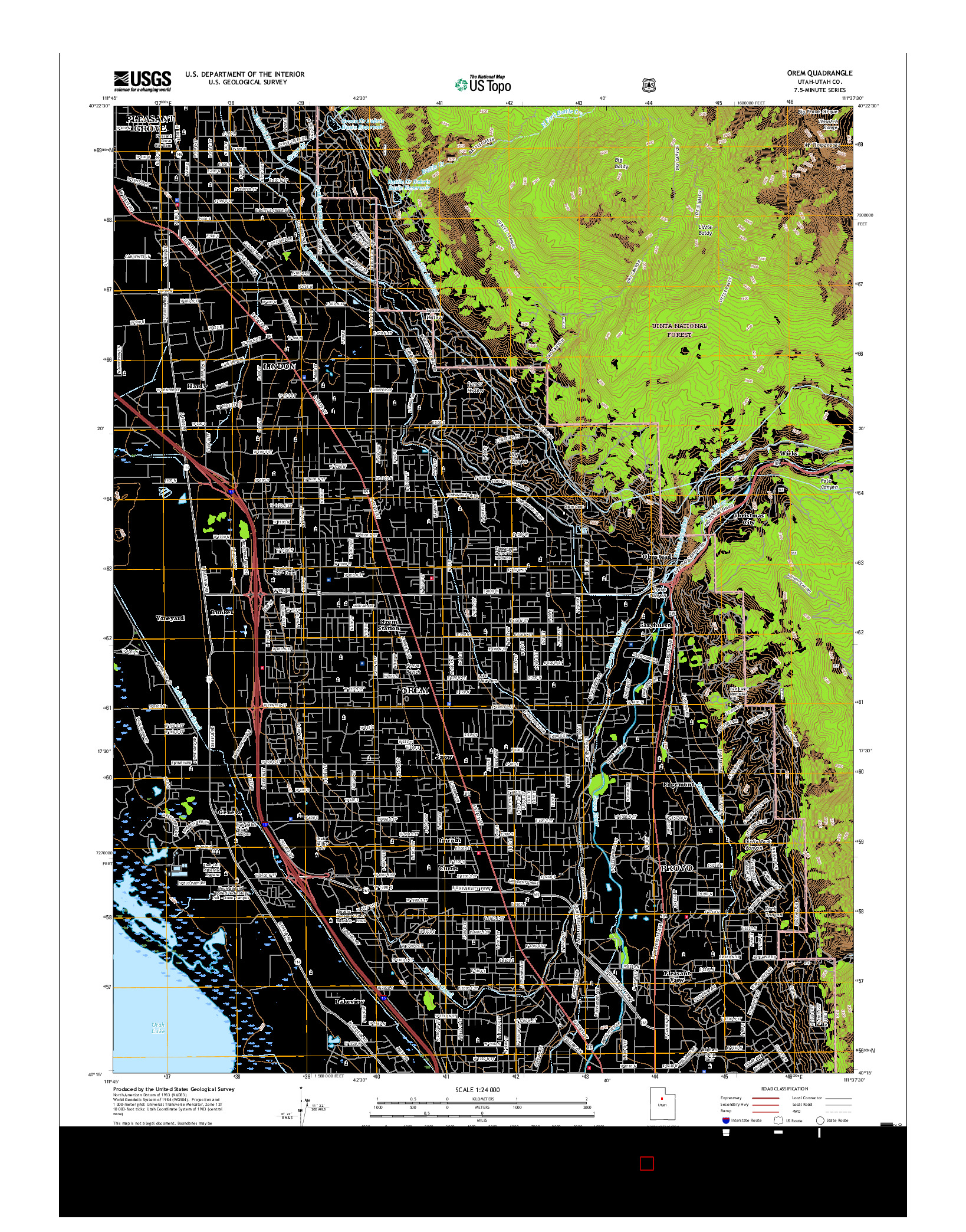 USGS US TOPO 7.5-MINUTE MAP FOR OREM, UT 2017