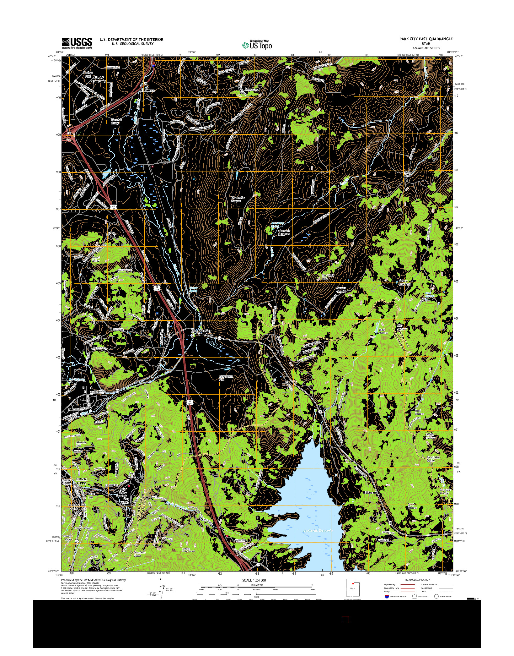 USGS US TOPO 7.5-MINUTE MAP FOR PARK CITY EAST, UT 2017