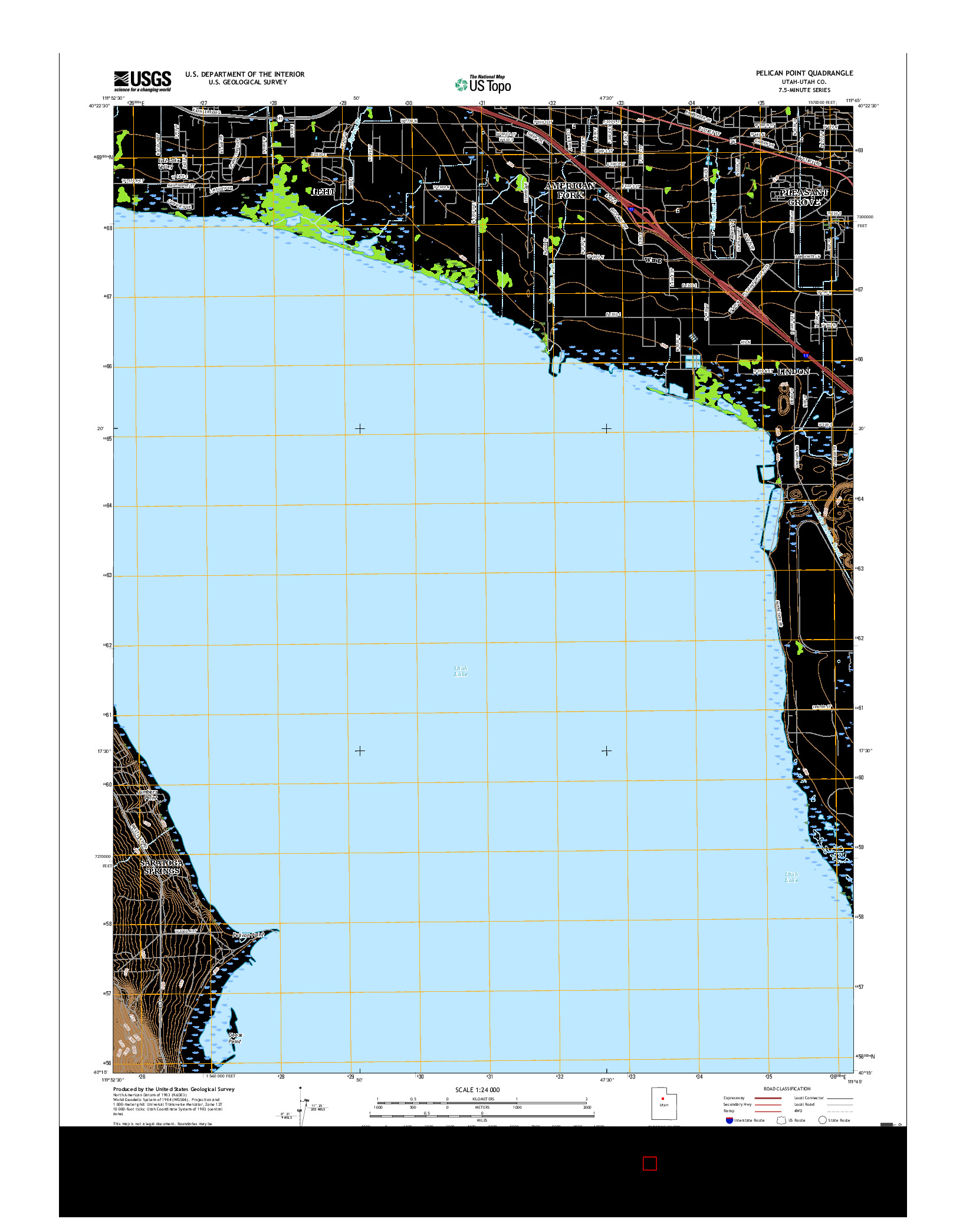 USGS US TOPO 7.5-MINUTE MAP FOR PELICAN POINT, UT 2017