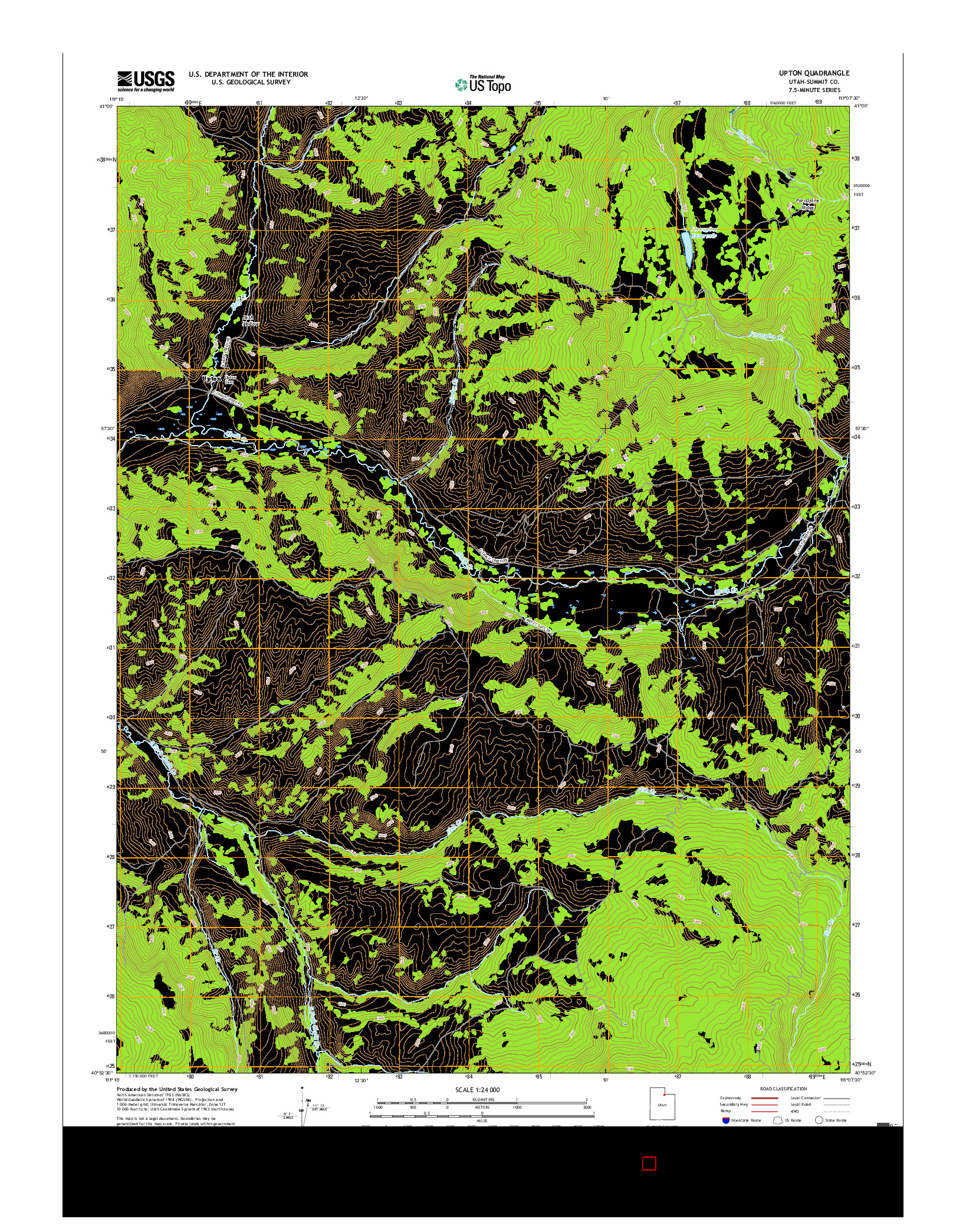 USGS US TOPO 7.5-MINUTE MAP FOR UPTON, UT 2017