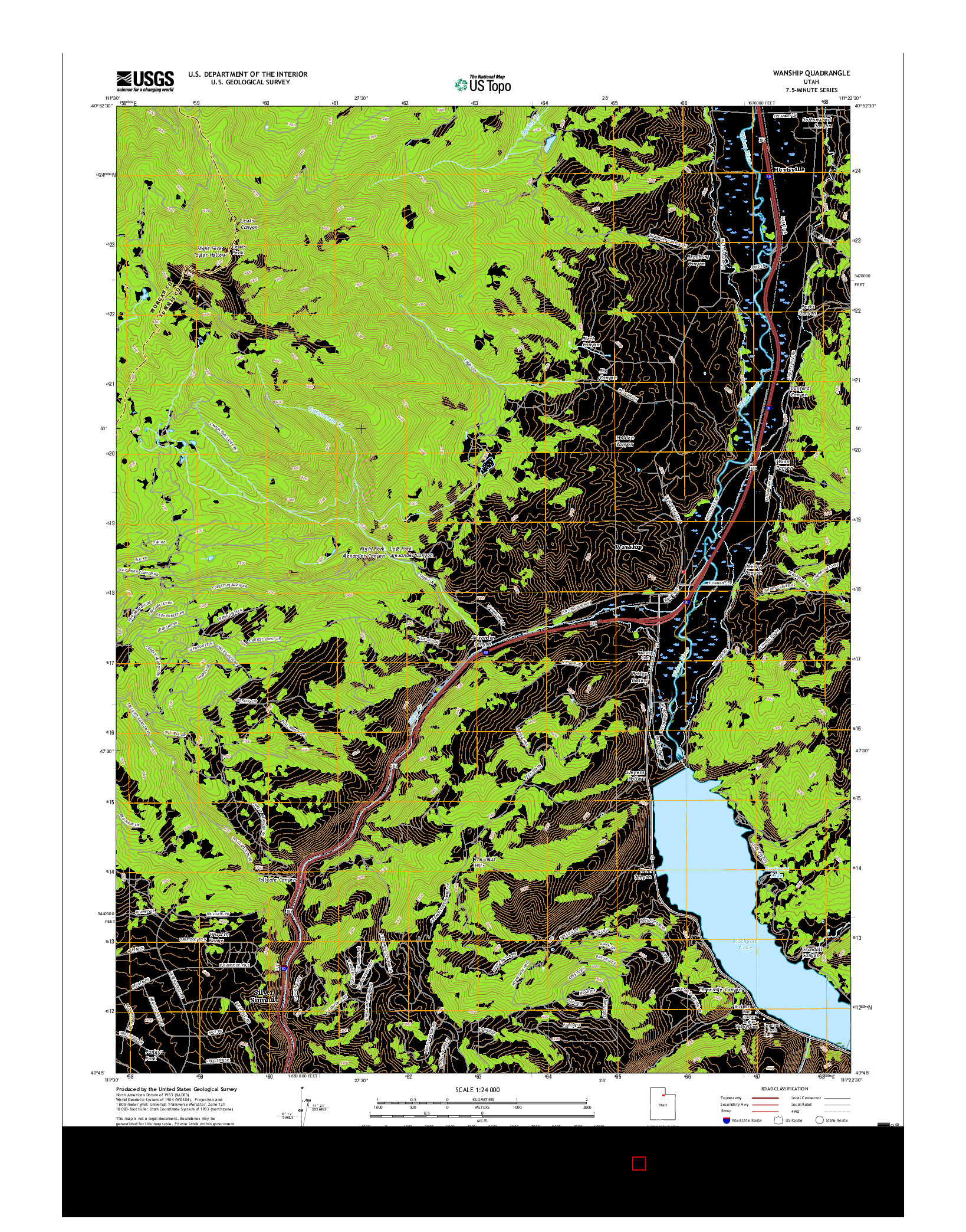 USGS US TOPO 7.5-MINUTE MAP FOR WANSHIP, UT 2017