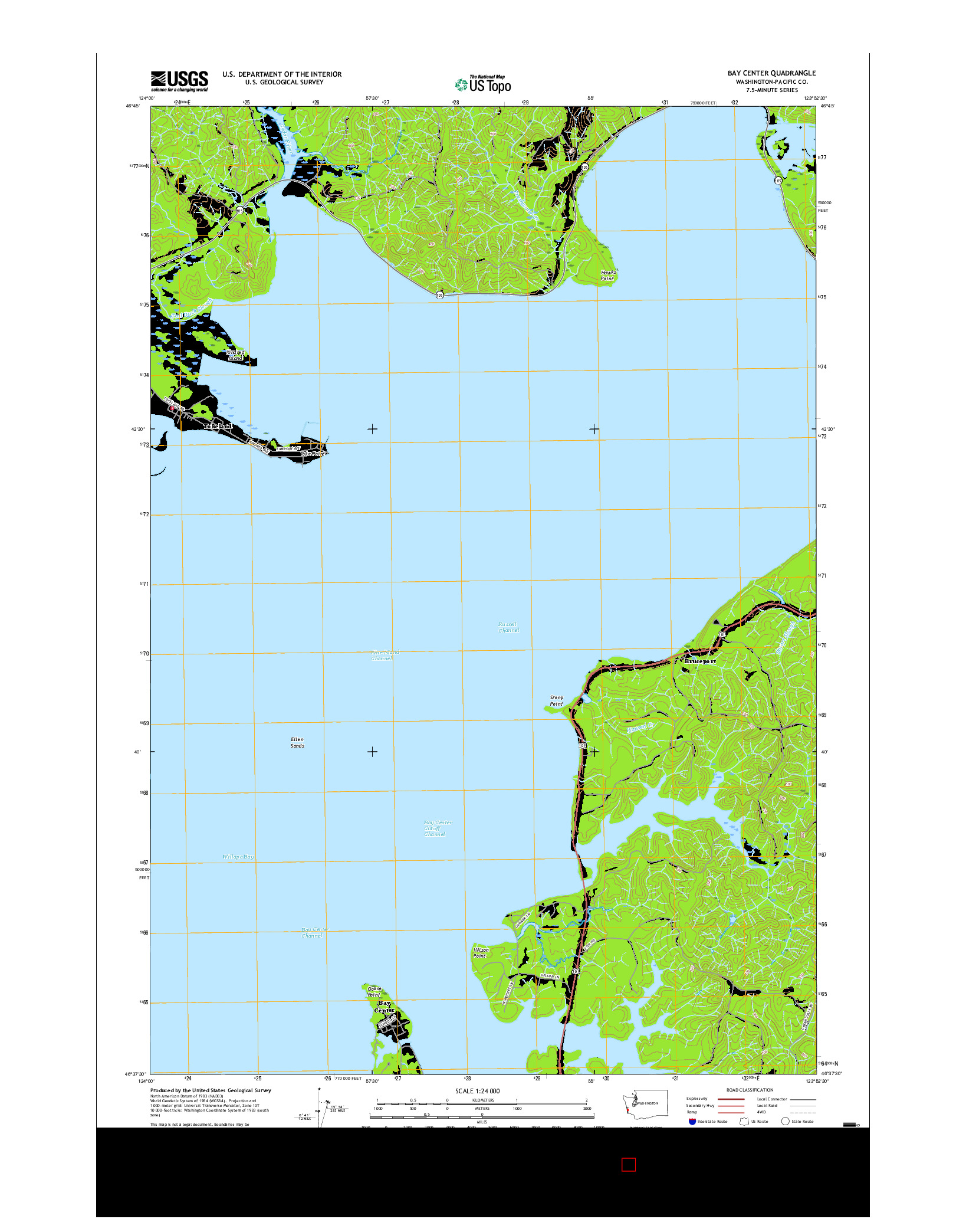 USGS US TOPO 7.5-MINUTE MAP FOR BAY CENTER, WA 2017