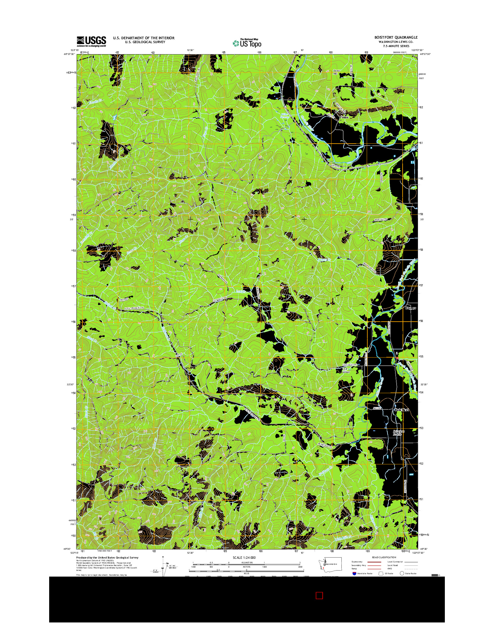 USGS US TOPO 7.5-MINUTE MAP FOR BOISTFORT, WA 2017