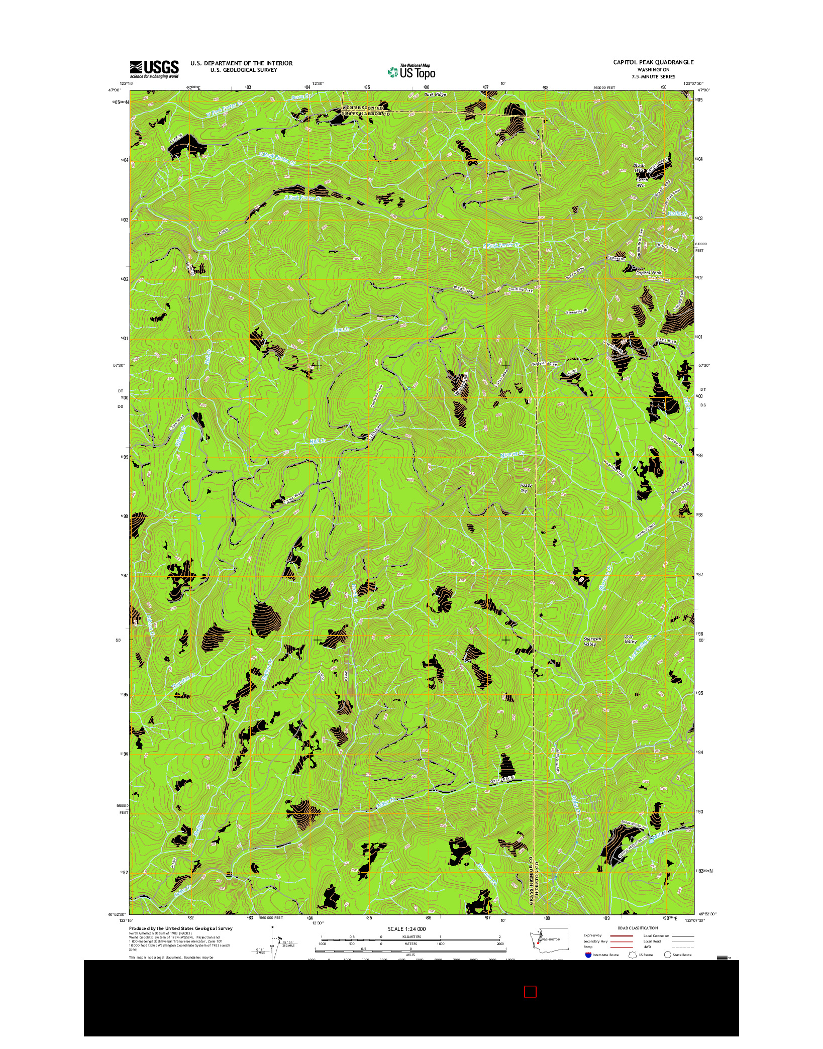 USGS US TOPO 7.5-MINUTE MAP FOR CAPITOL PEAK, WA 2017