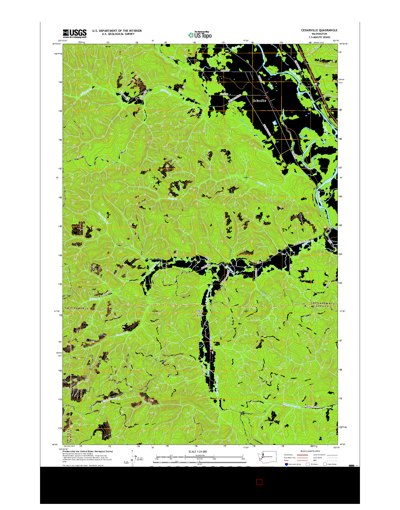 USGS US TOPO 7.5-MINUTE MAP FOR CEDARVILLE, WA 2017