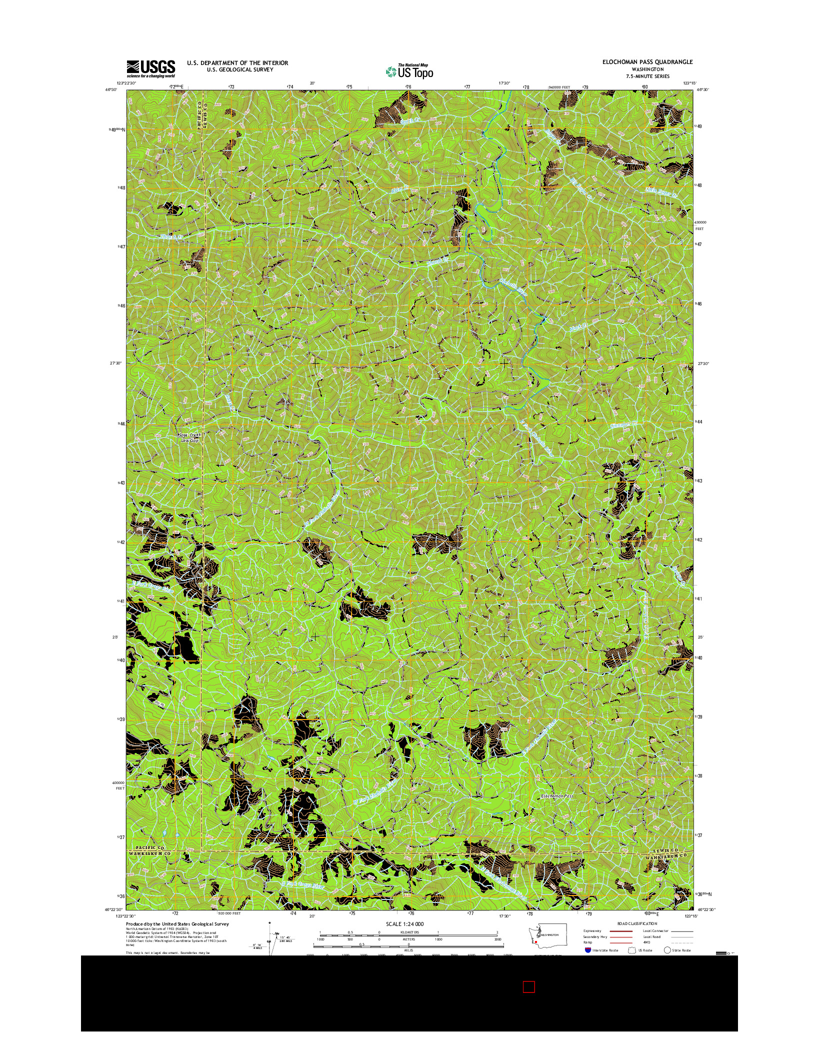 USGS US TOPO 7.5-MINUTE MAP FOR ELOCHOMAN PASS, WA 2017