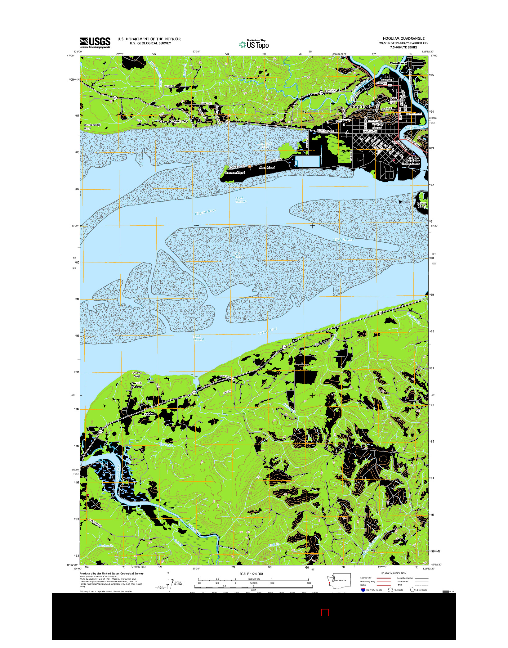 USGS US TOPO 7.5-MINUTE MAP FOR HOQUIAM, WA 2017