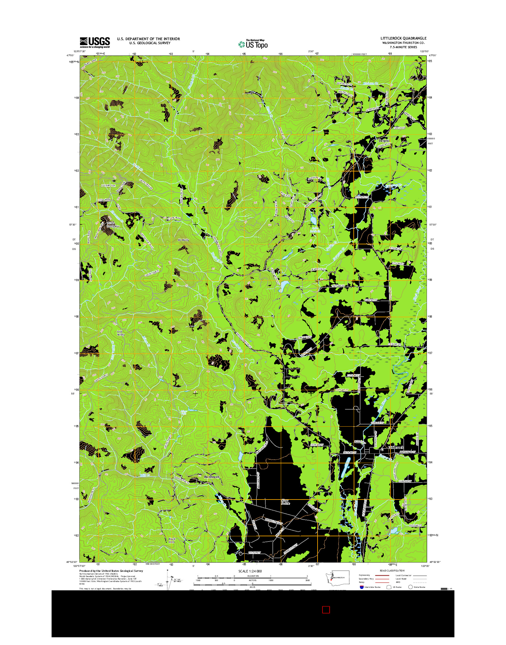 USGS US TOPO 7.5-MINUTE MAP FOR LITTLEROCK, WA 2017