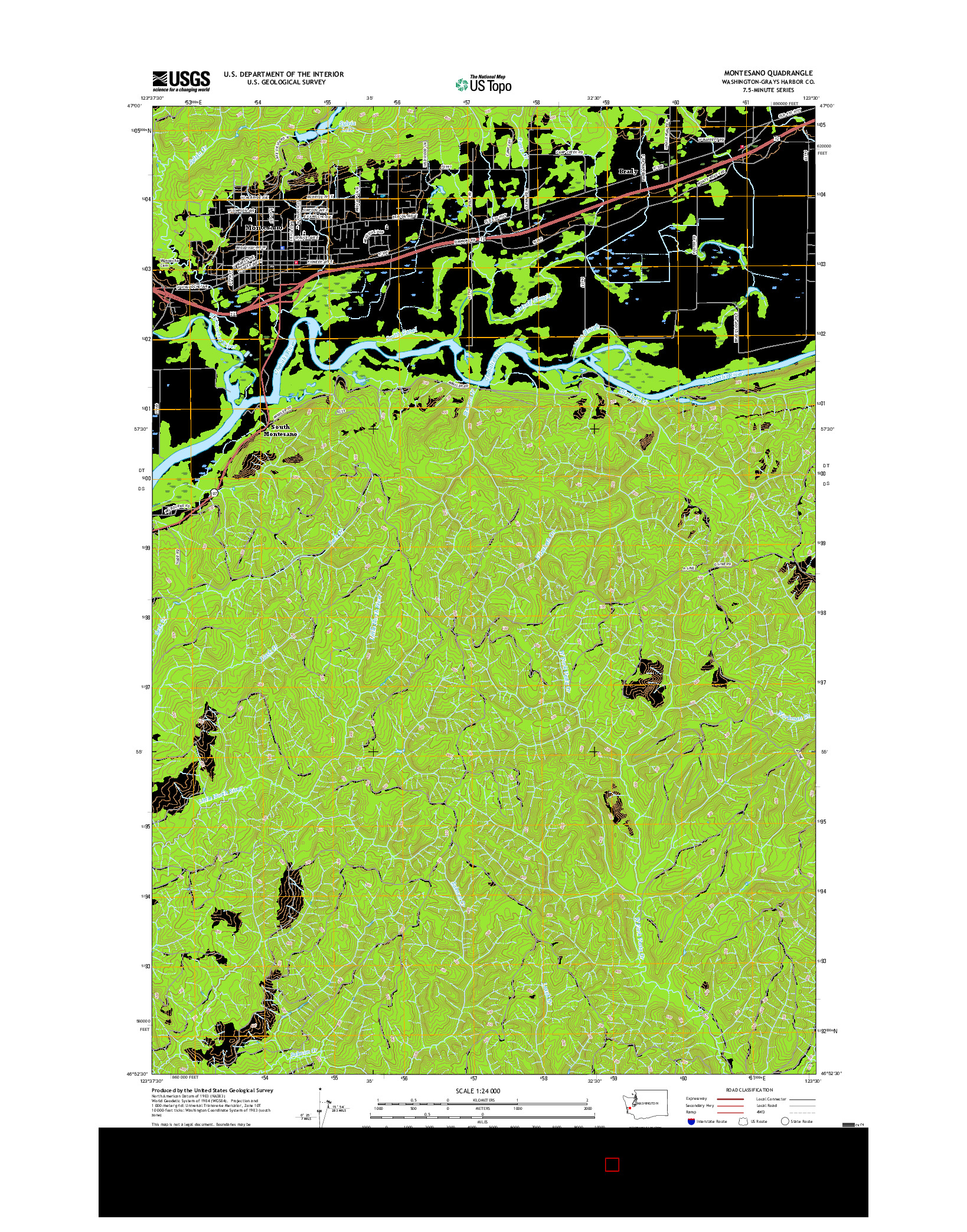 USGS US TOPO 7.5-MINUTE MAP FOR MONTESANO, WA 2017