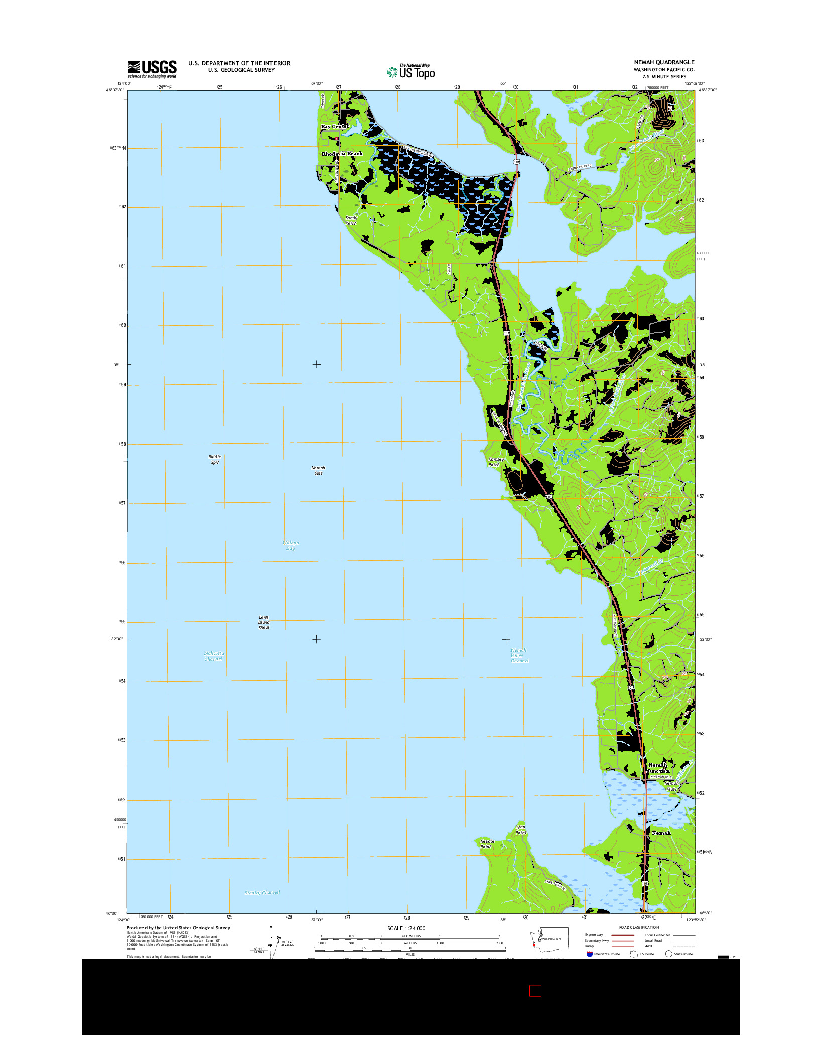 USGS US TOPO 7.5-MINUTE MAP FOR NEMAH, WA 2017