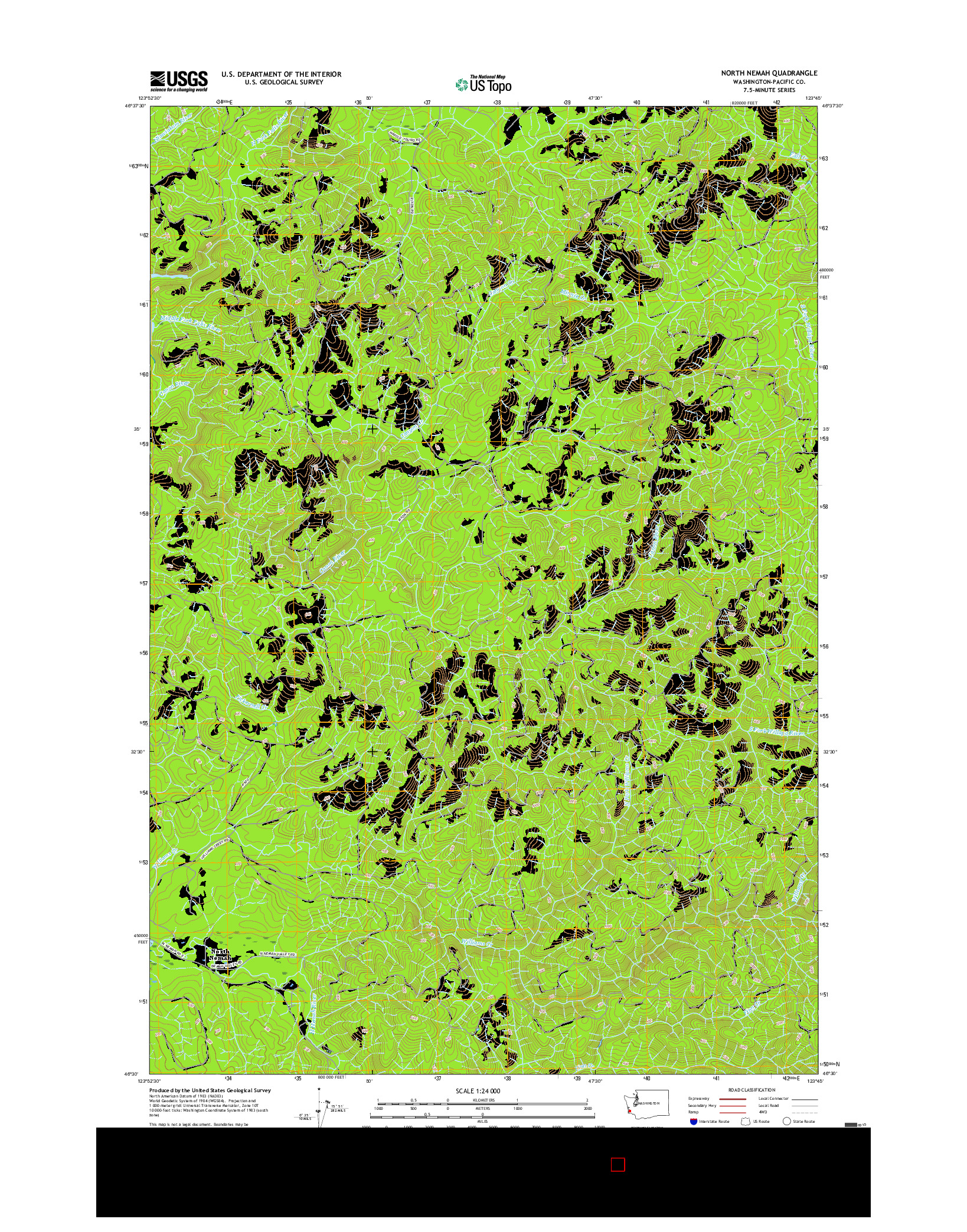 USGS US TOPO 7.5-MINUTE MAP FOR NORTH NEMAH, WA 2017