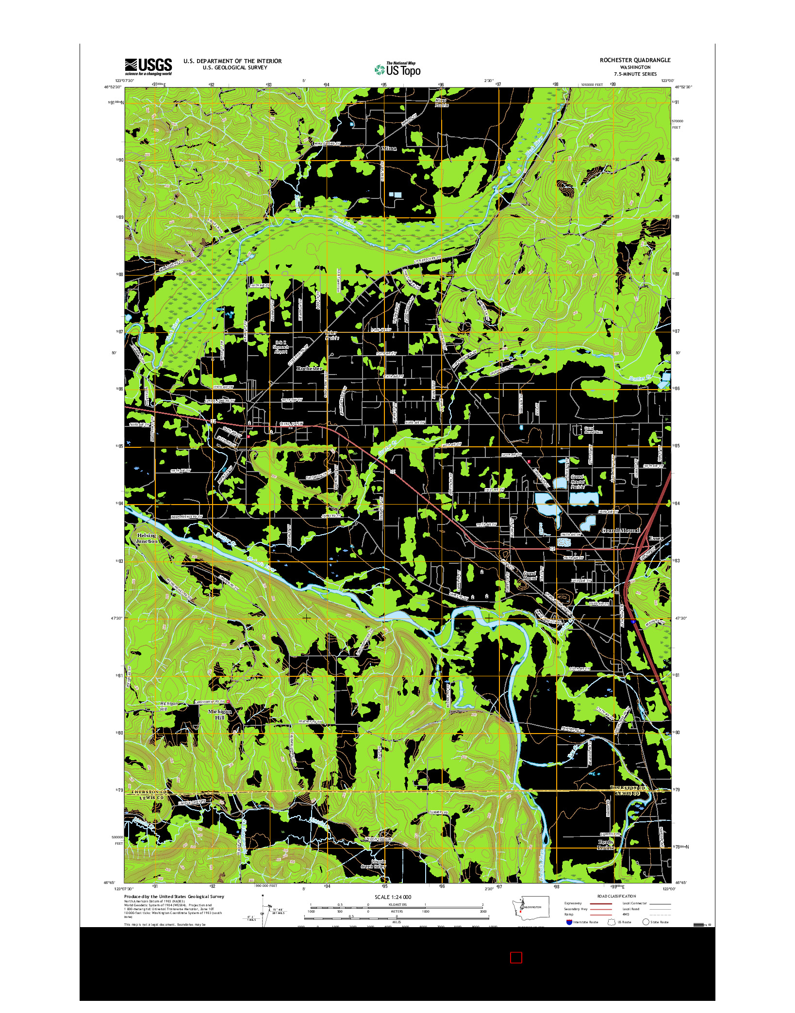 USGS US TOPO 7.5-MINUTE MAP FOR ROCHESTER, WA 2017