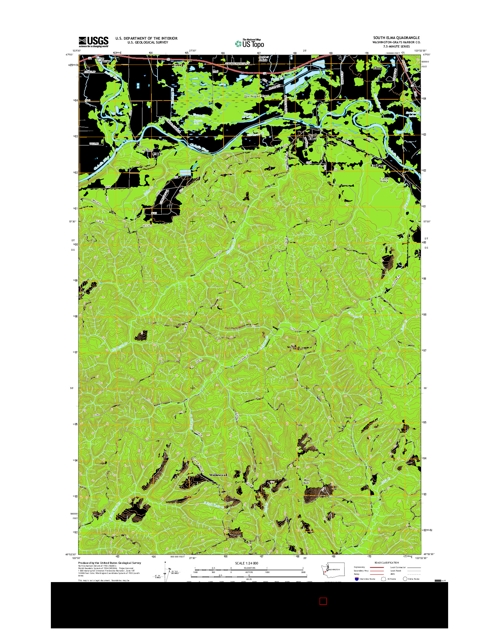 USGS US TOPO 7.5-MINUTE MAP FOR SOUTH ELMA, WA 2017