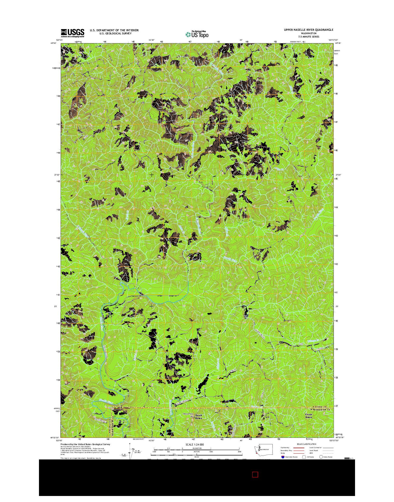 USGS US TOPO 7.5-MINUTE MAP FOR UPPER NASELLE RIVER, WA 2017