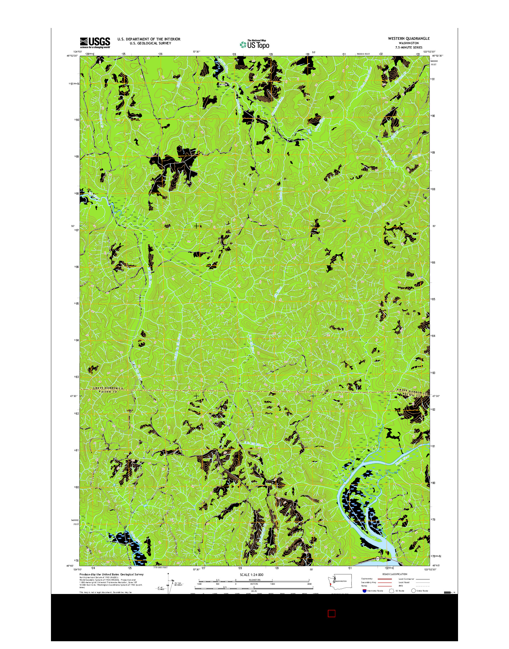 USGS US TOPO 7.5-MINUTE MAP FOR WESTERN, WA 2017